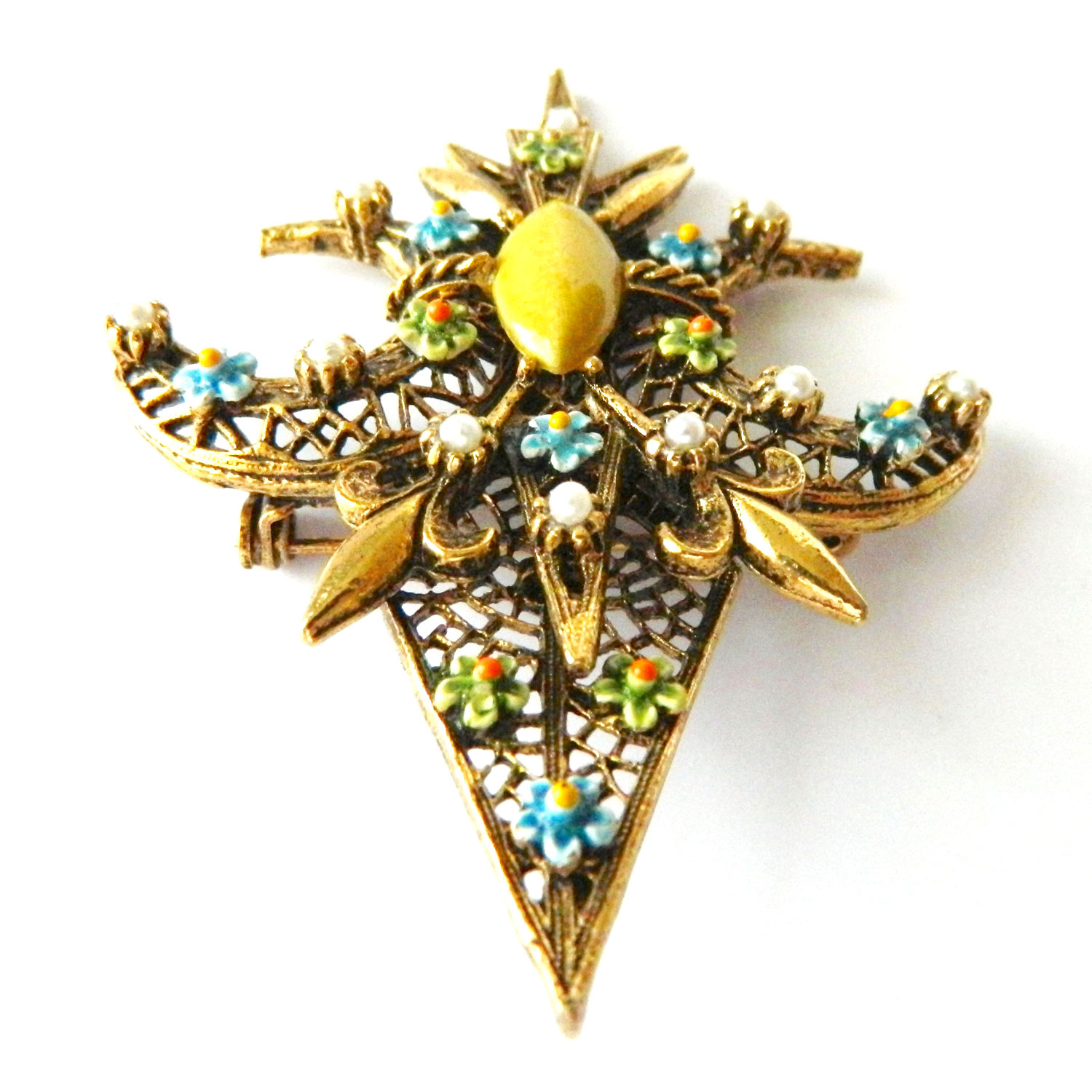 Floral fleur de lis Brooch