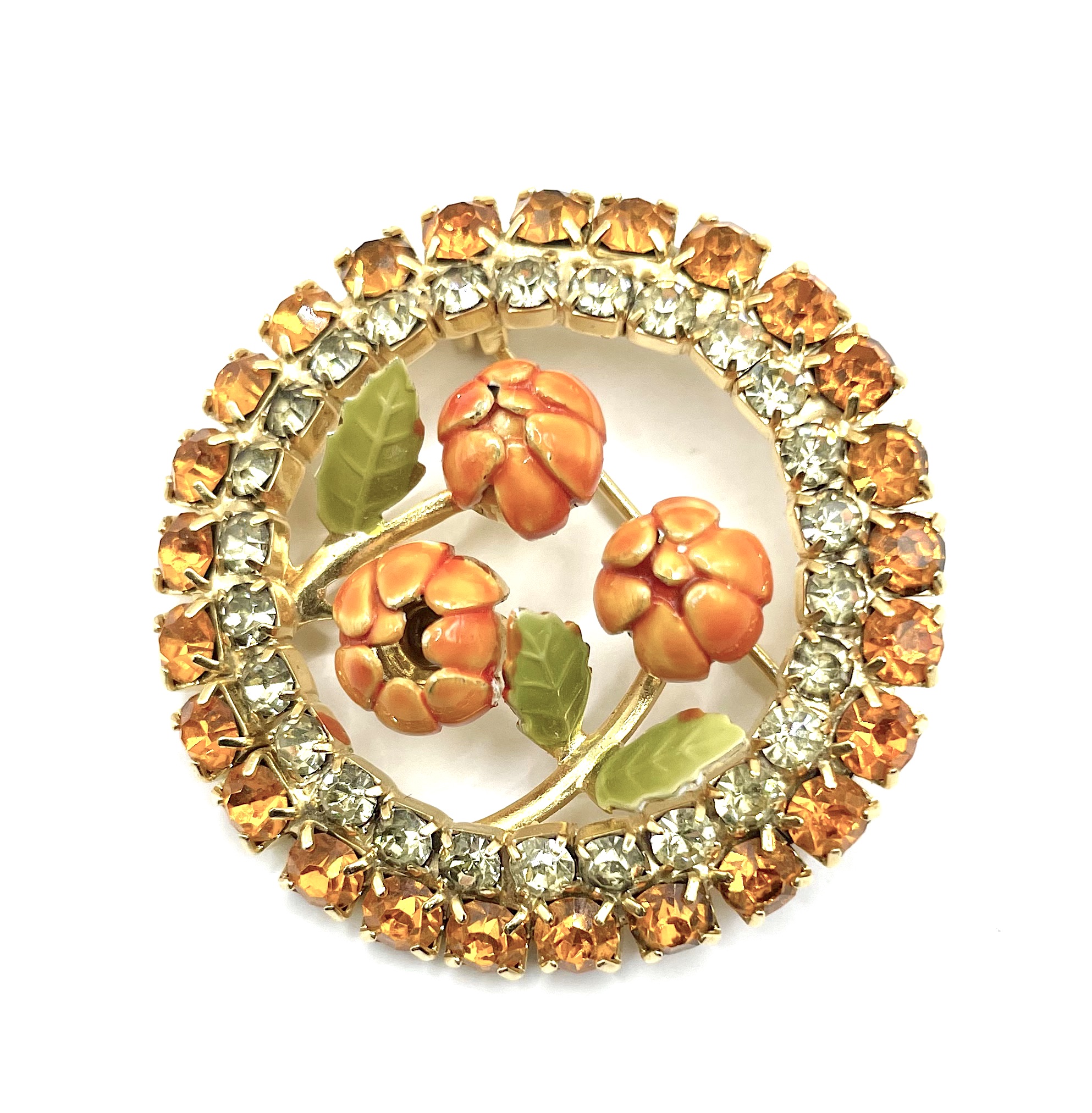 enameled rhinestone pin