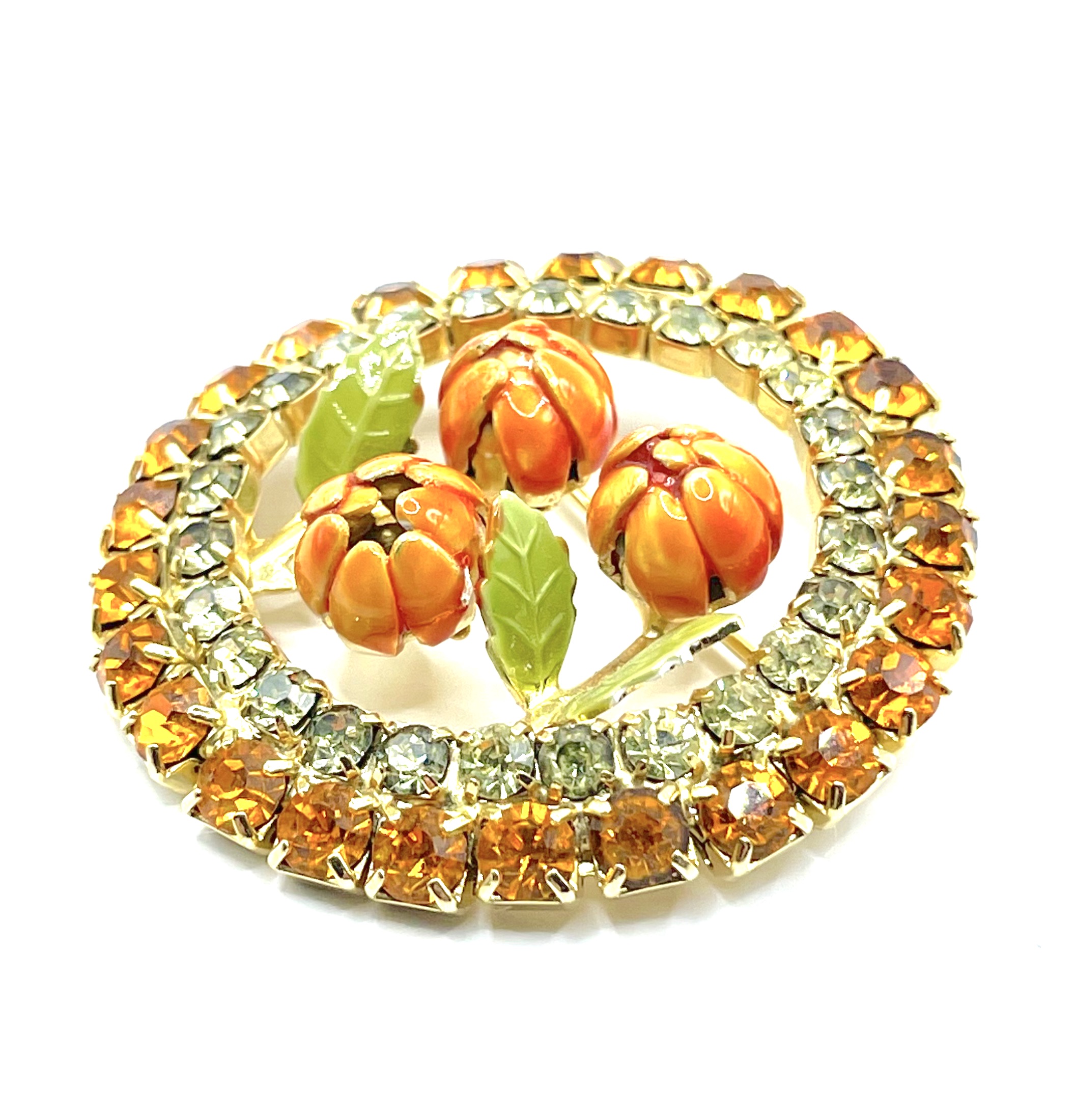 enamel flower brooch