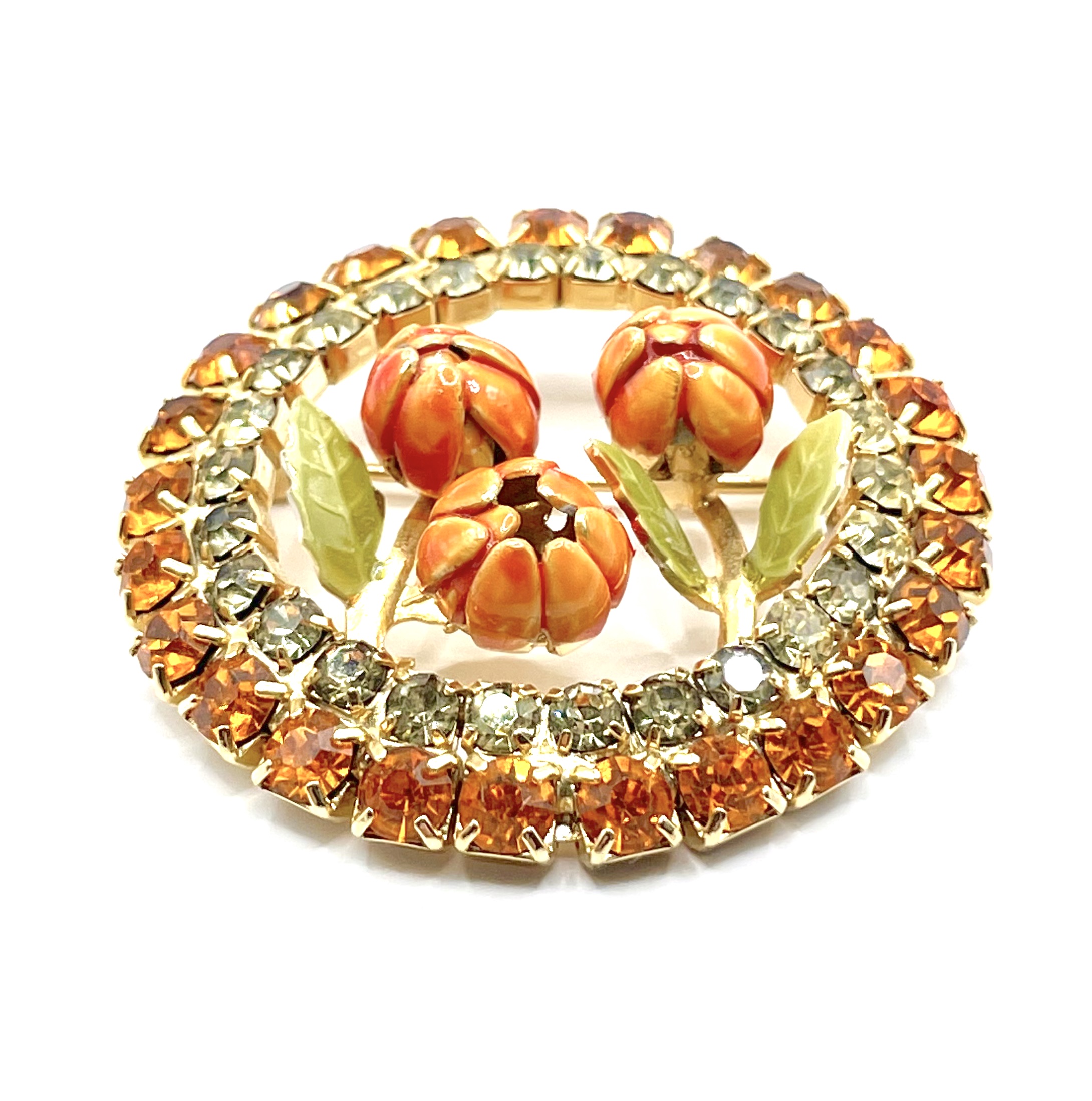 enameled flower brooch