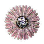 Enameled flower power brooch