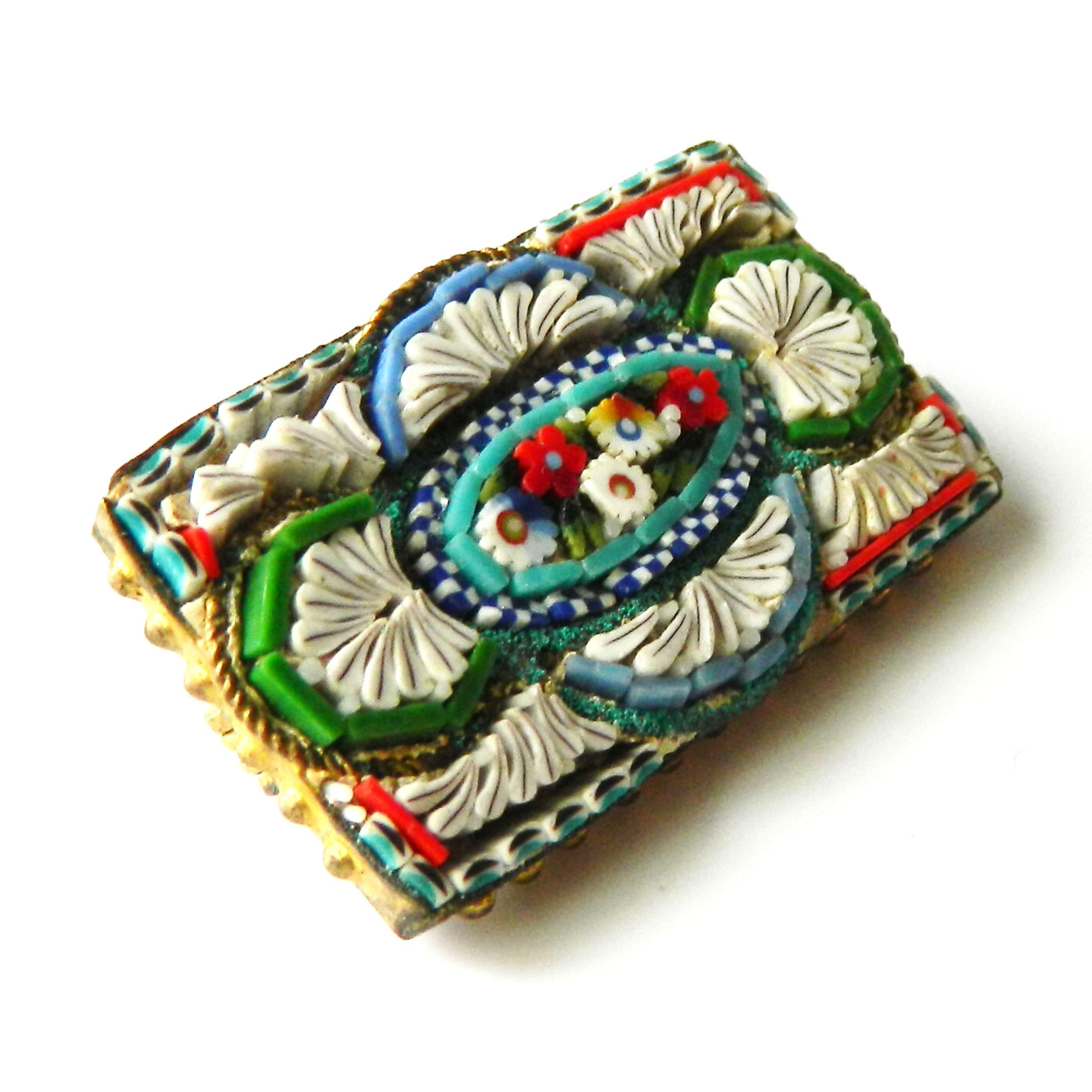 antique micro mosaic brooch