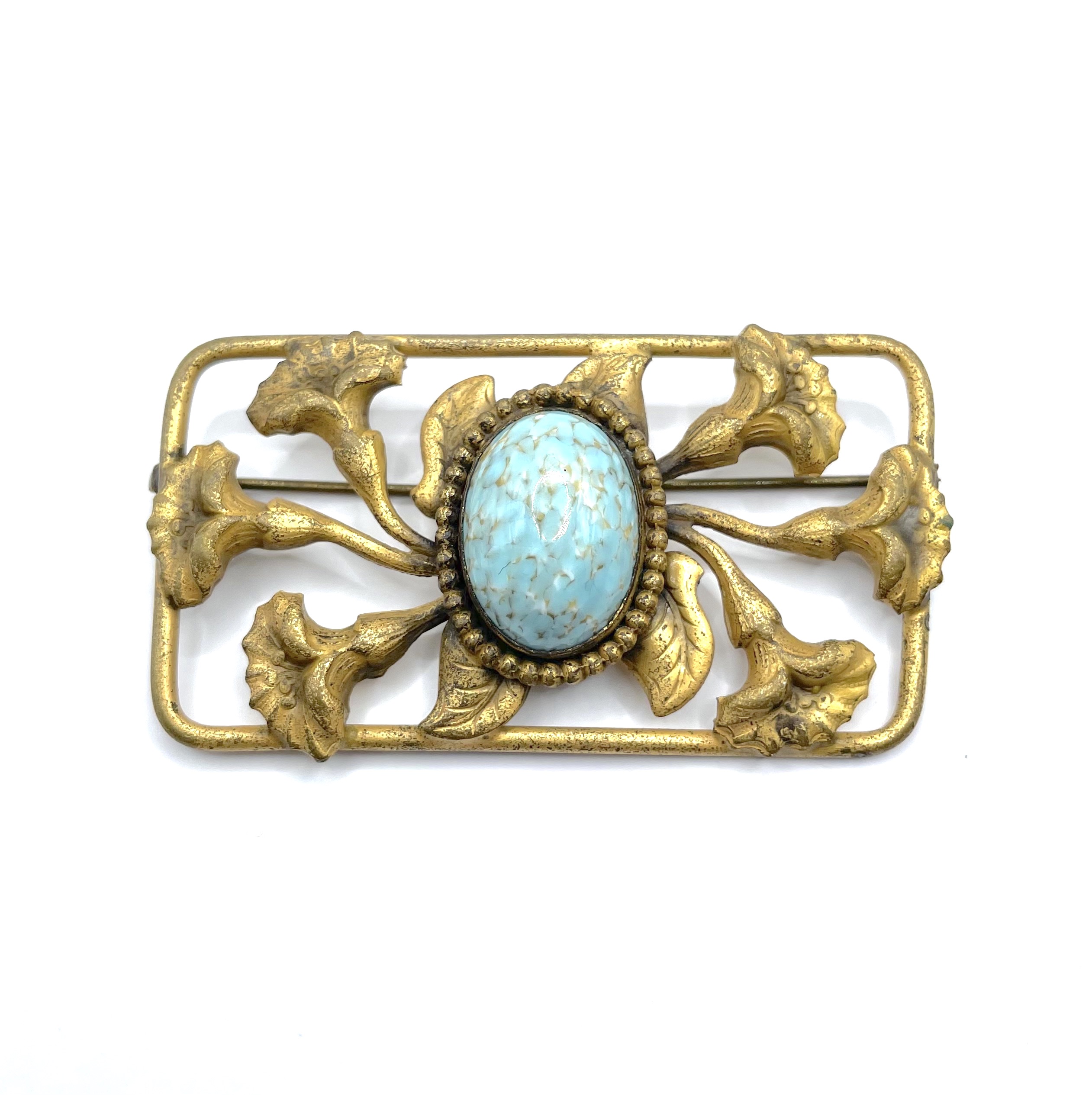 antique lily brooch