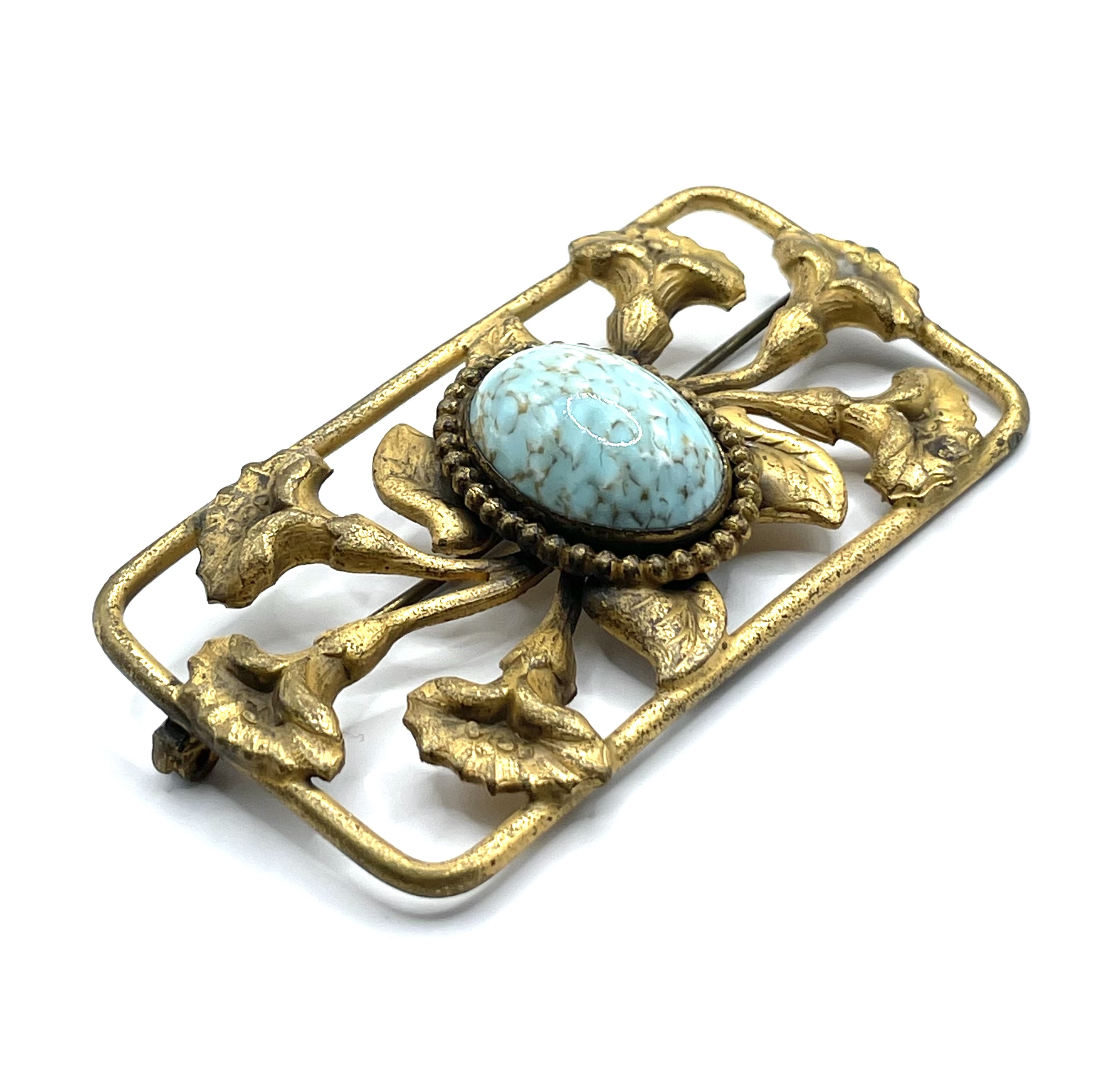 Antique lily flower brooch