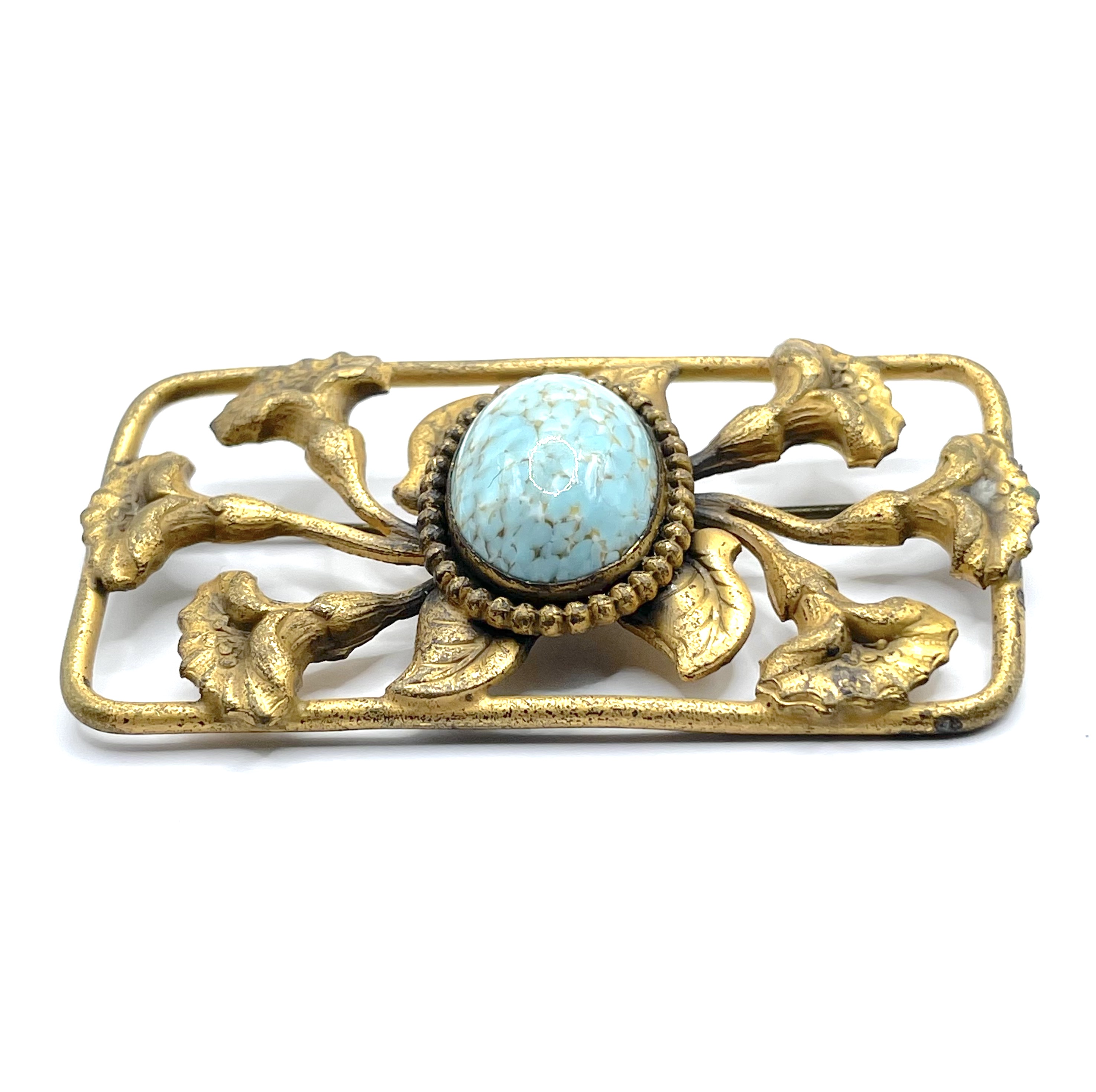 Antique lily flower brooch