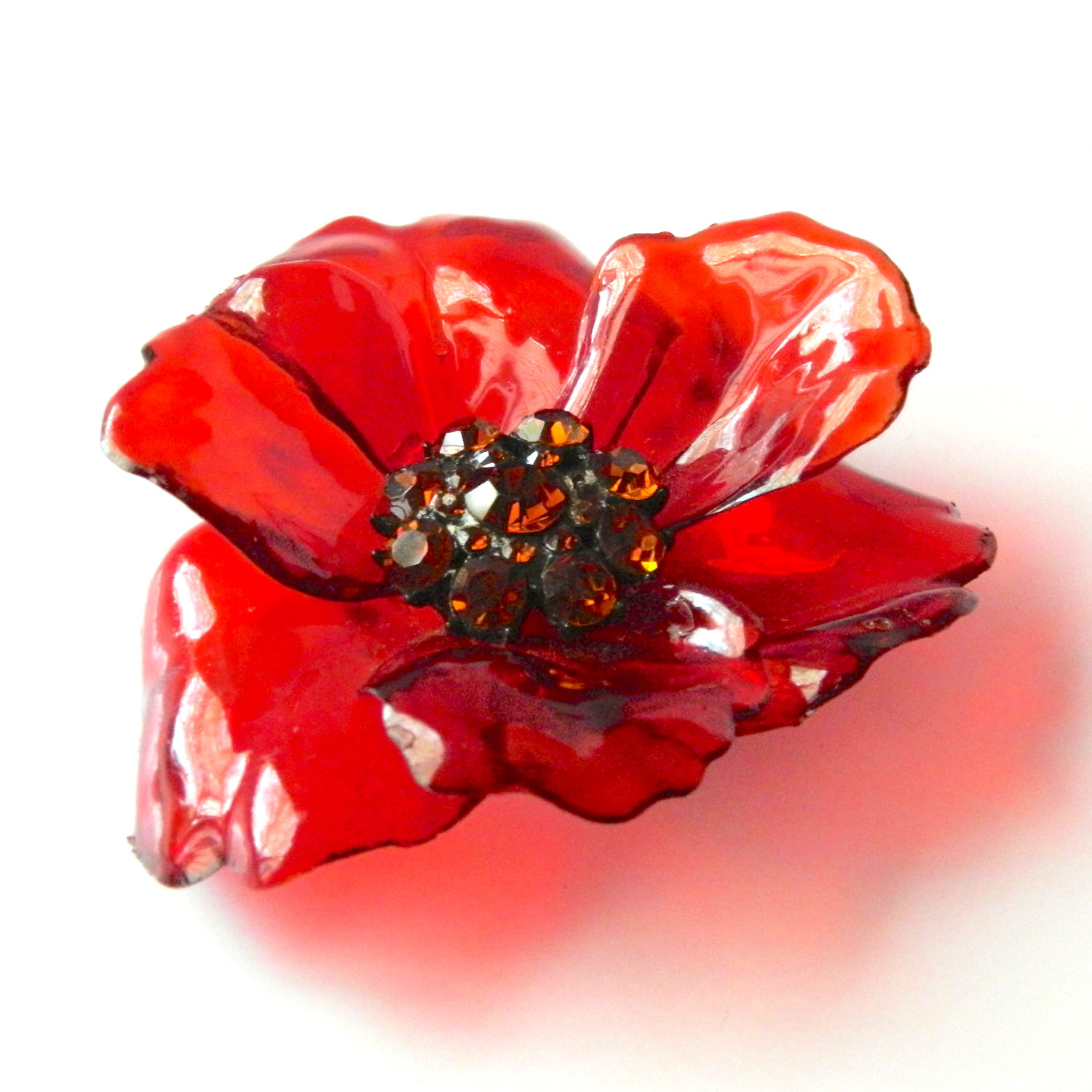 Plastic Flower Brooch
