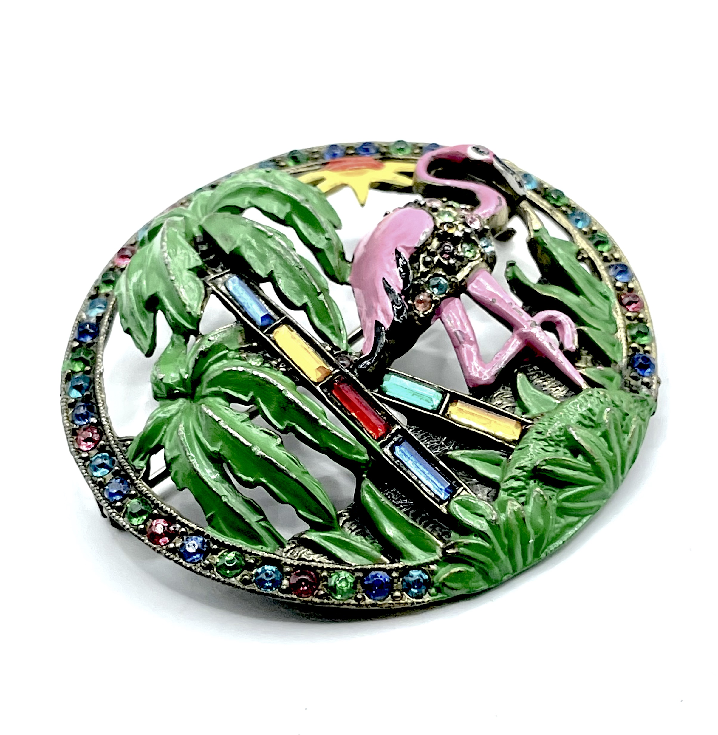 vintage flamingo brooch