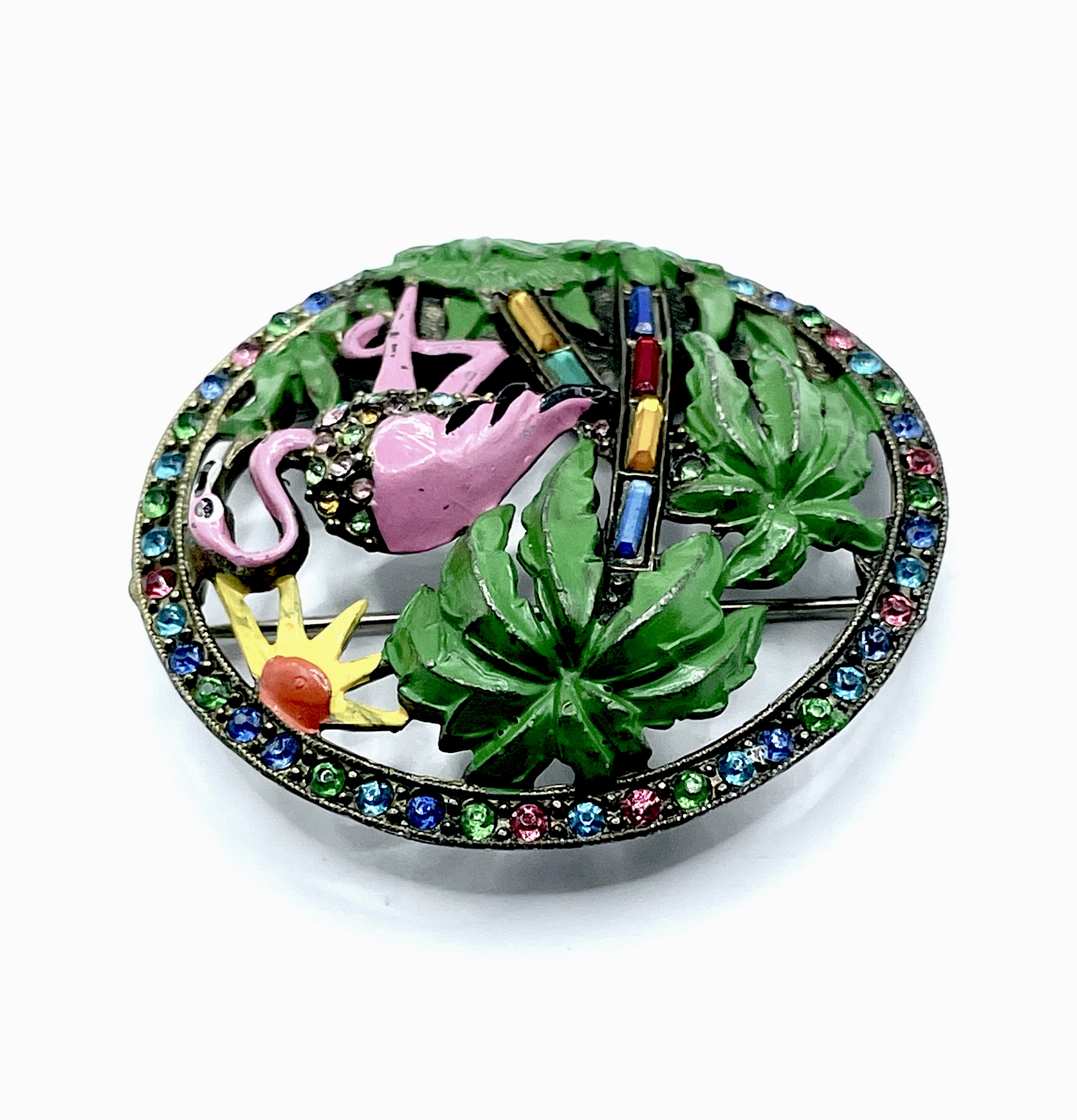 vintage flamingo brooch