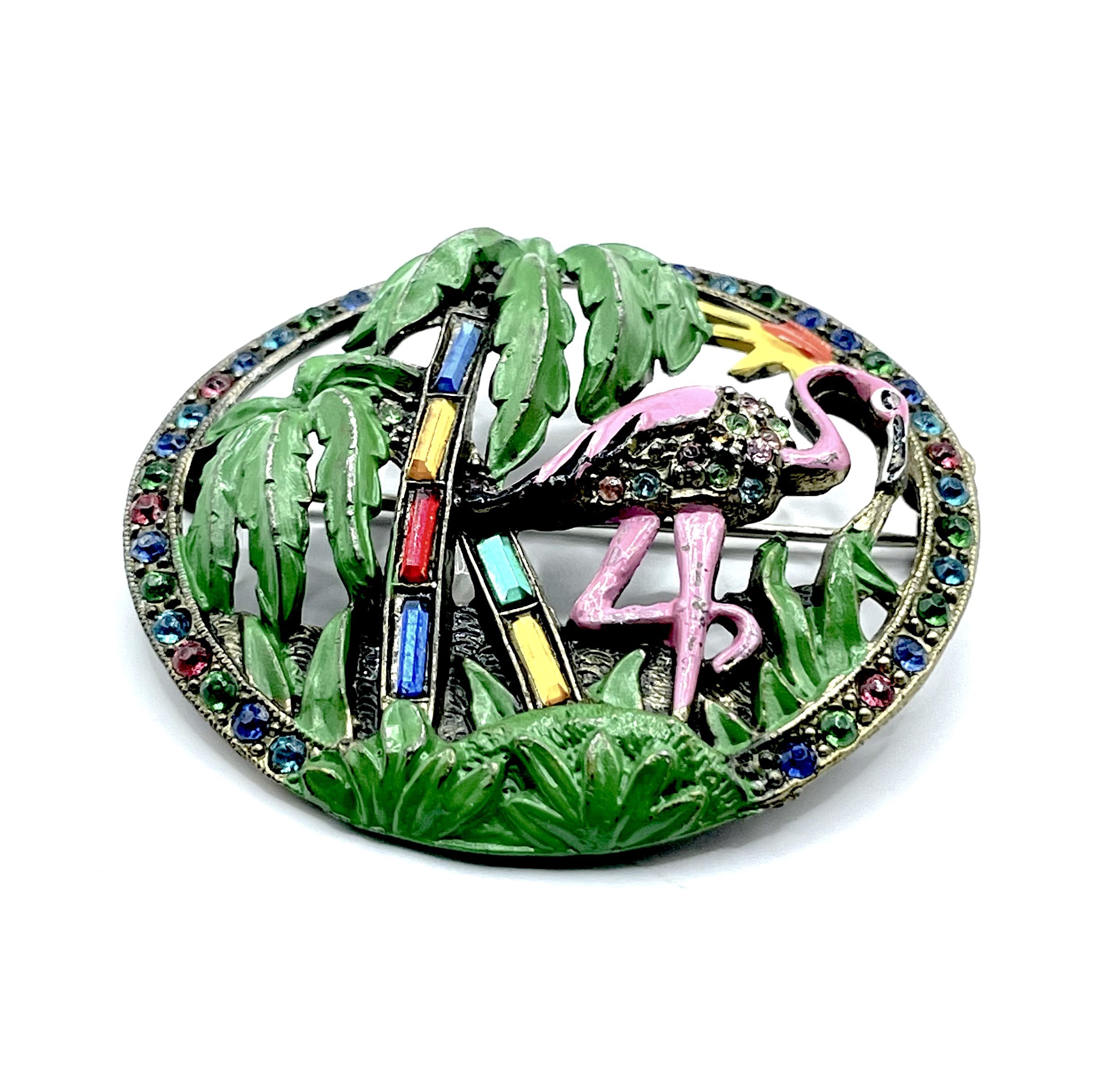 vintage flamingo brooch