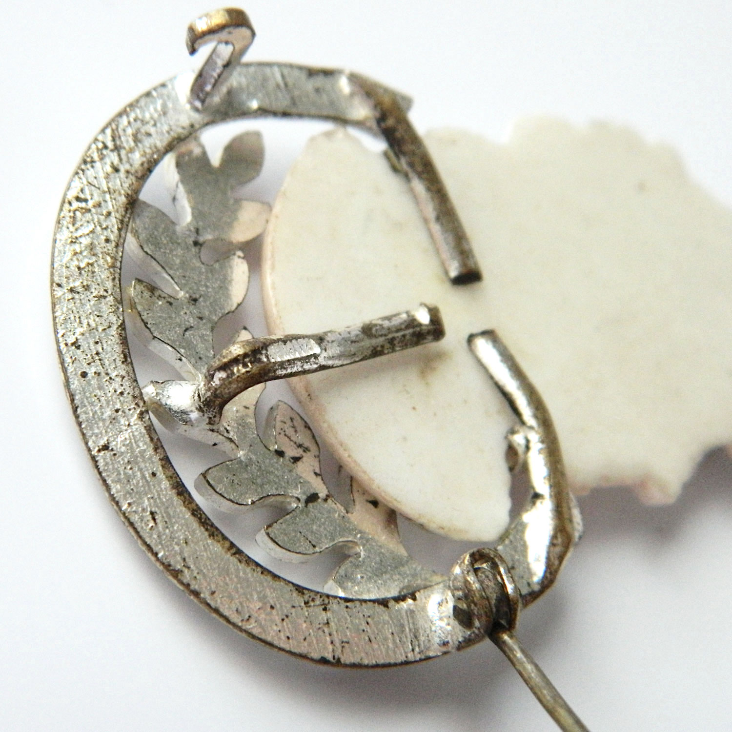 Ceramic cameo brooch