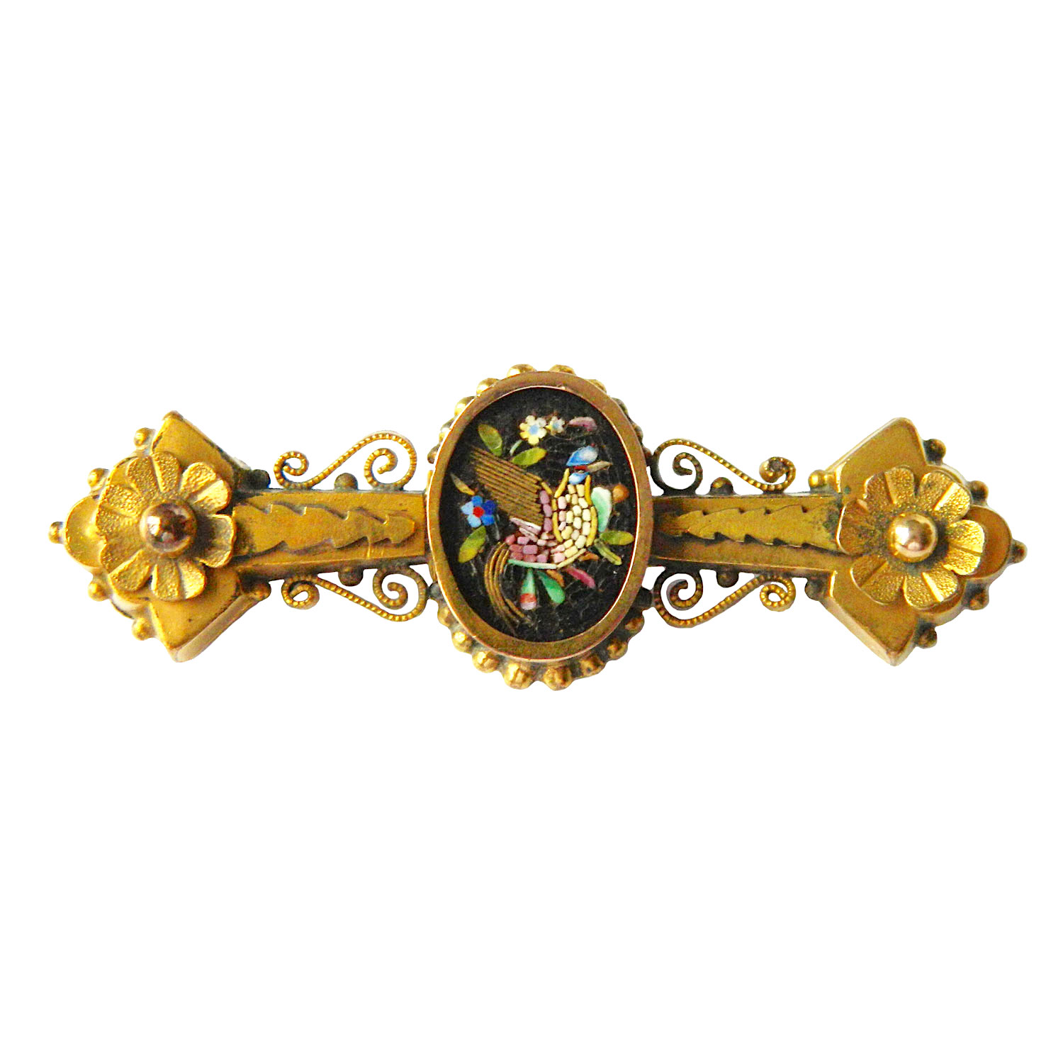 Antique micromosaic brooch
