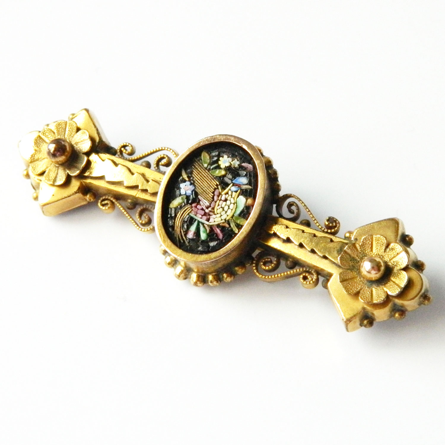 Antique micromosaic brooch