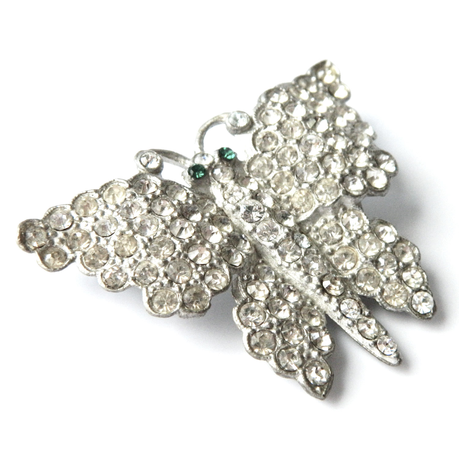 1930's rhinestone butterfly brooch