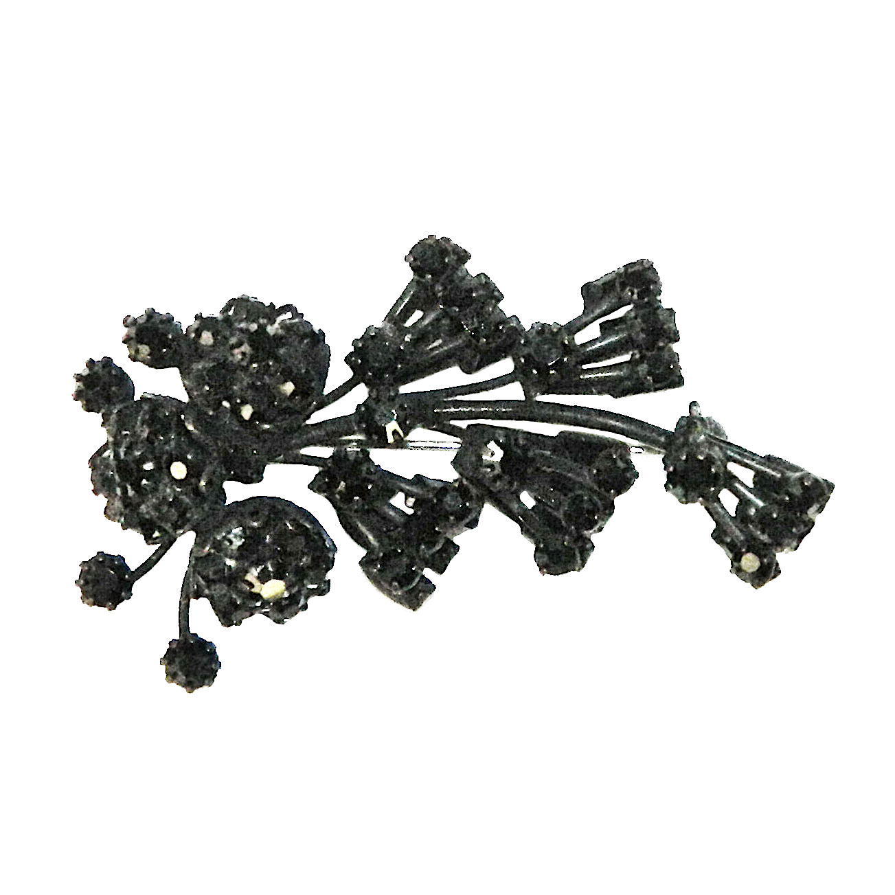 Vendome black rhinestone corsage brooch