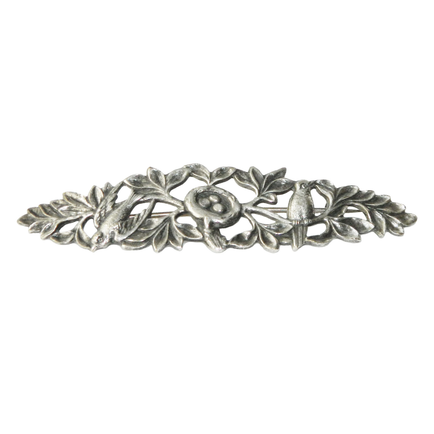 antique bird nest brooch