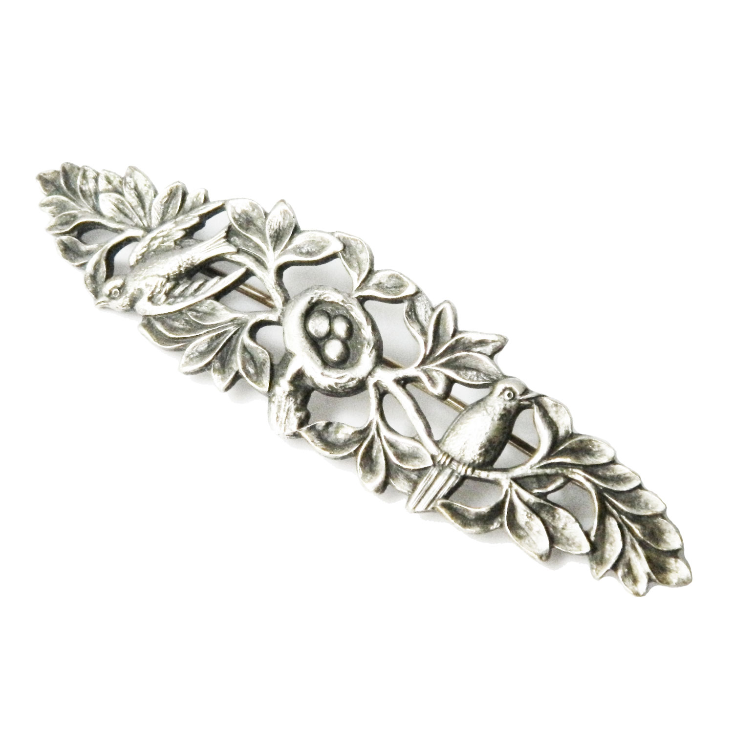 antique bird nest brooch