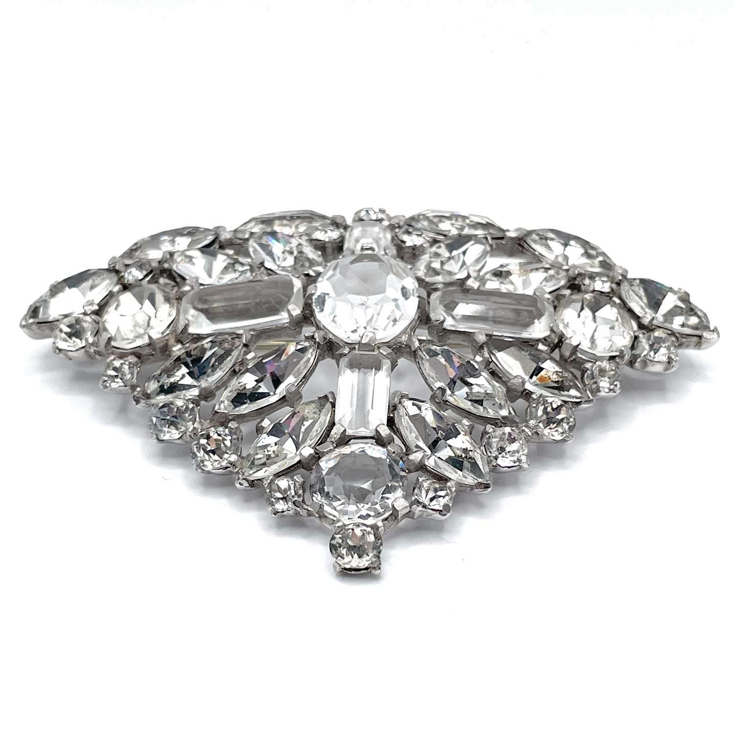Cross and Jewel rhinestone brooch