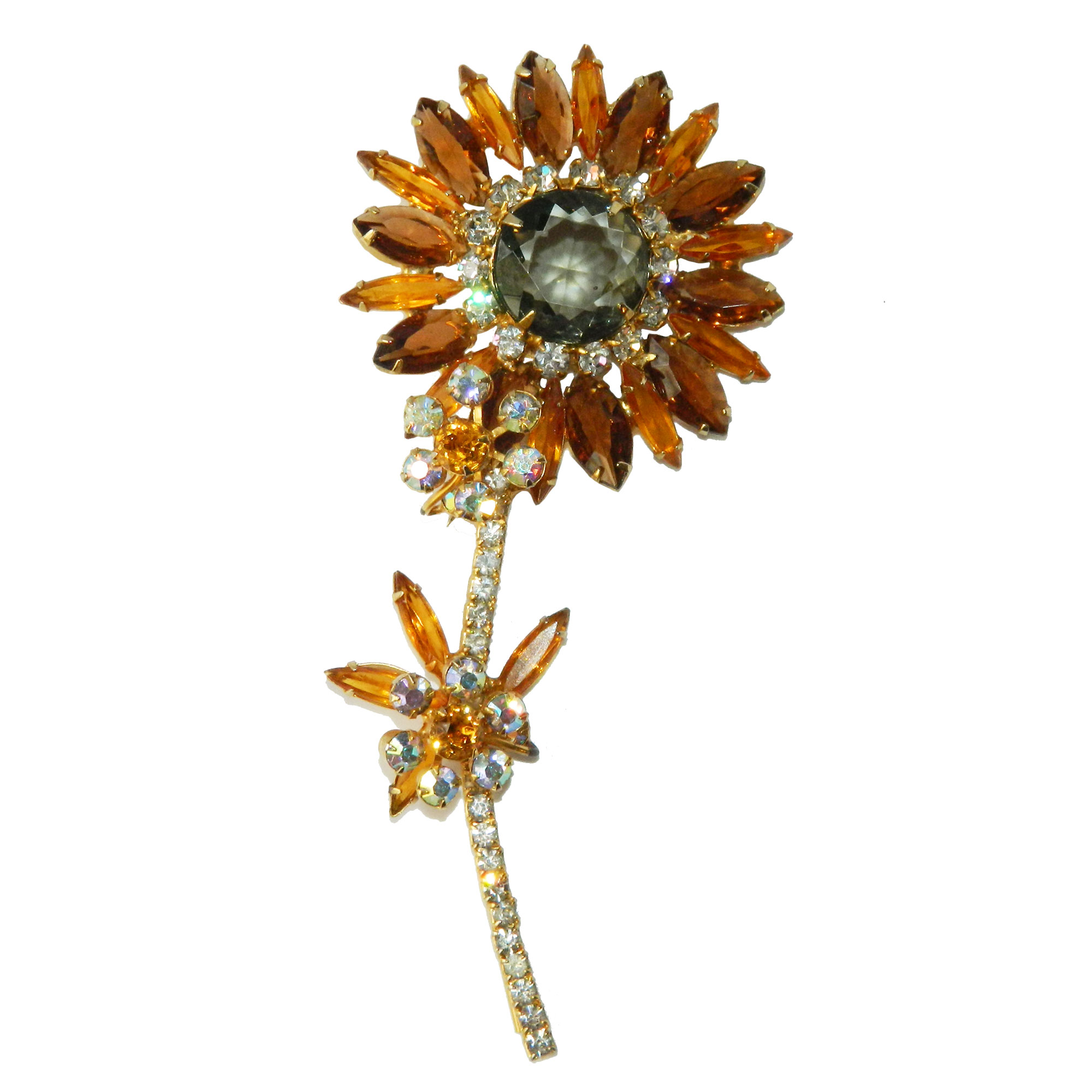 1960s Juliana rhinestone flower brooch
