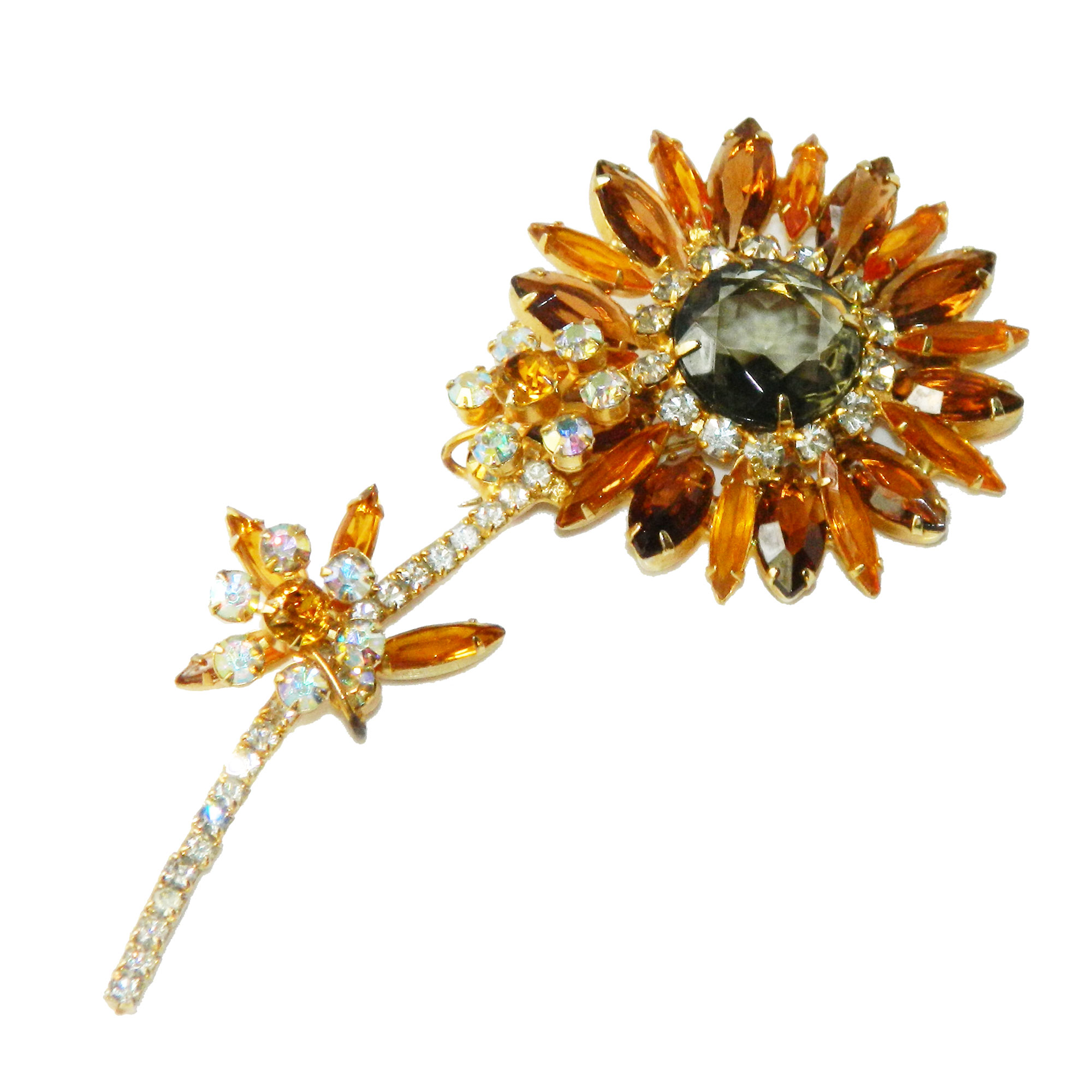 1960s Juliana rhinestone flower brooch