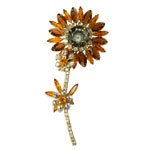 Juliana rhinestone flower brooch