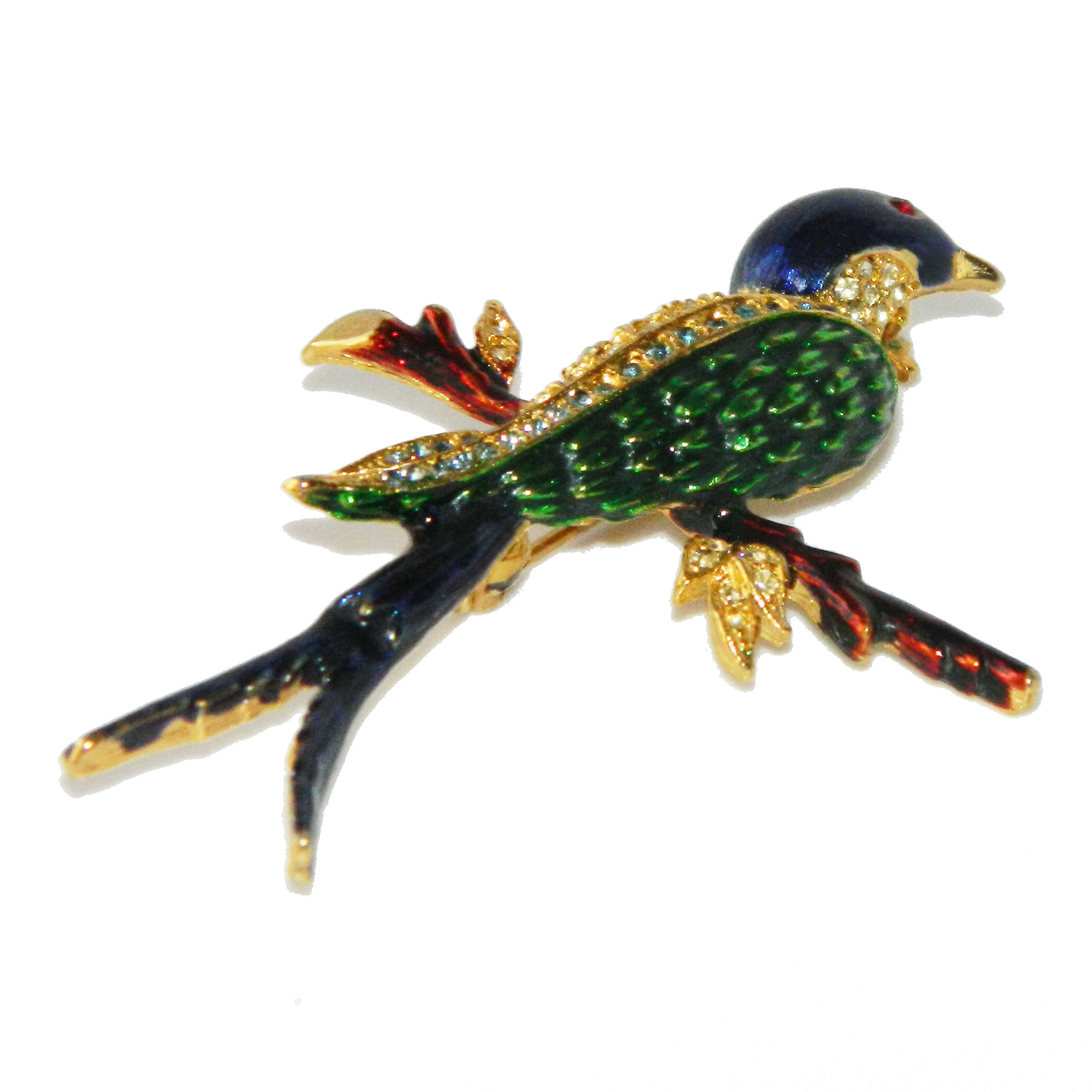 bird on a branch brooch