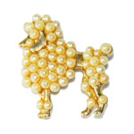 Poodle pearl brooch