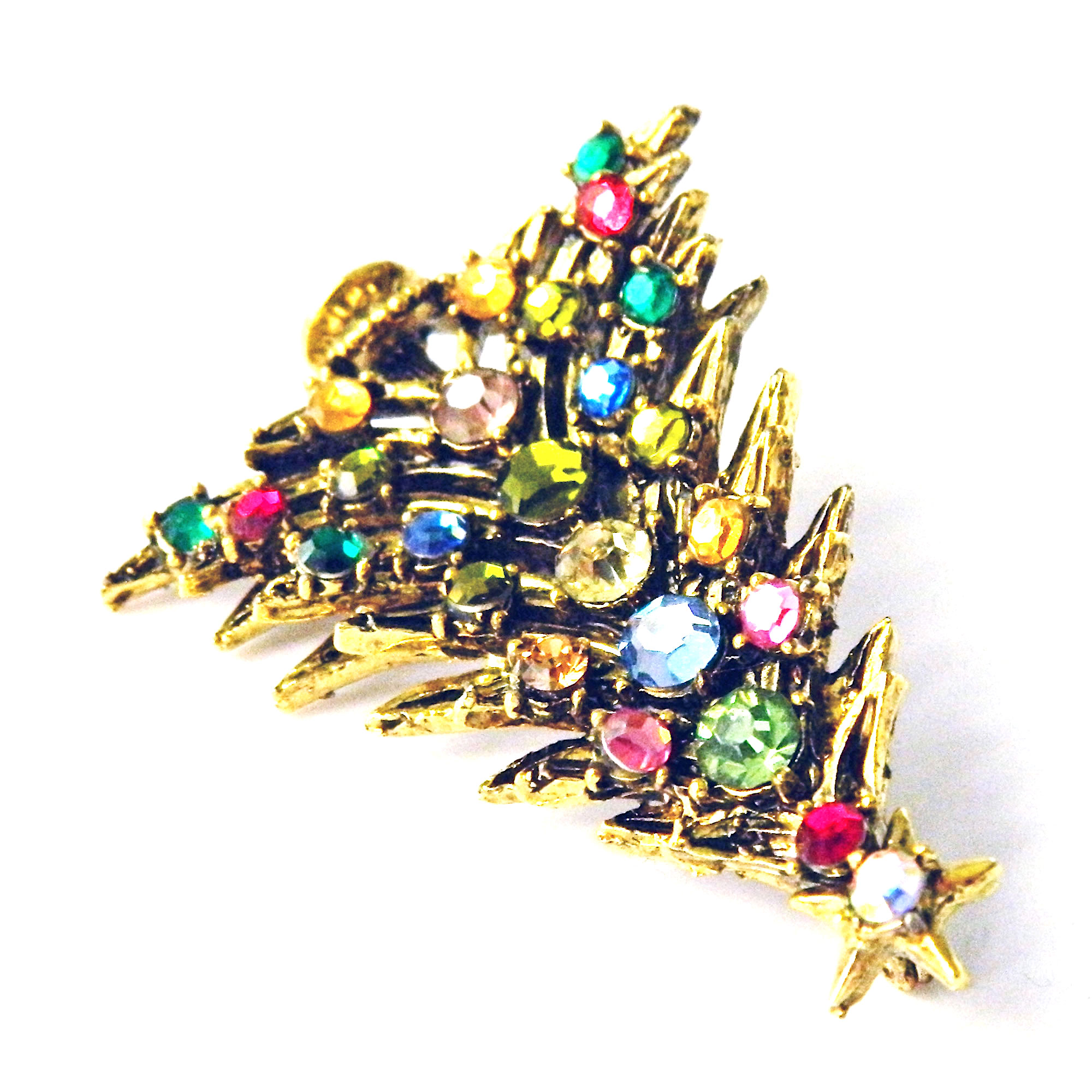 Hollycraft Christmas tree pin