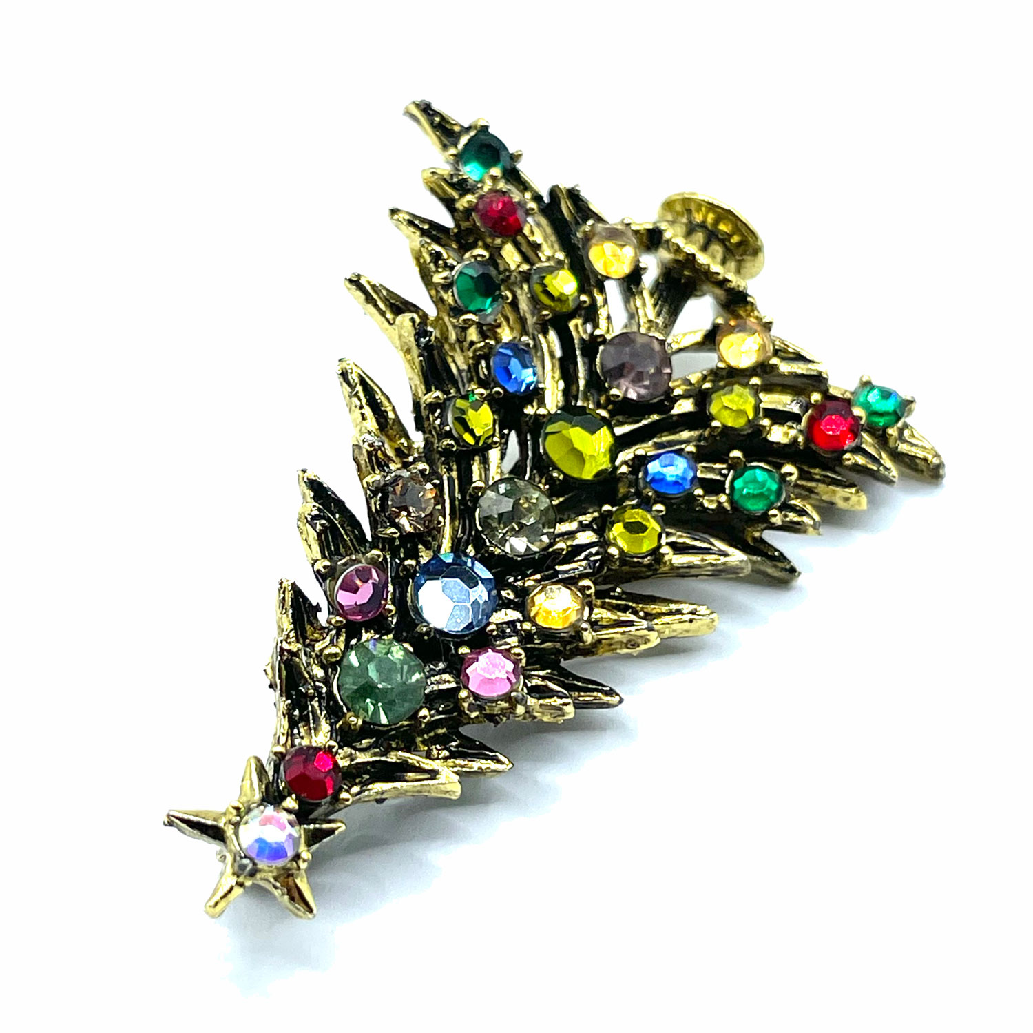 Hollycraft Christmas tree pin