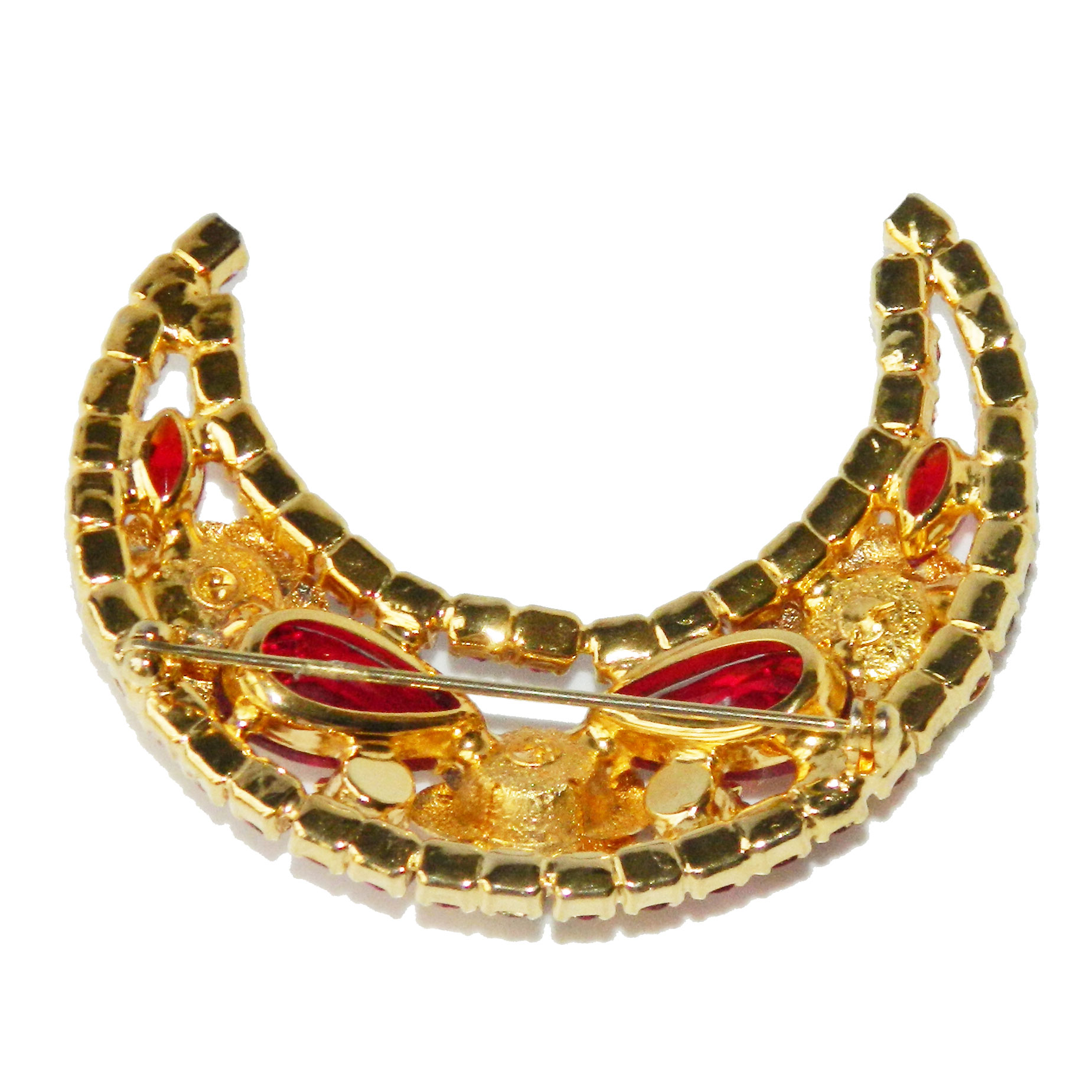 Hobé crescent rhinestone brooch