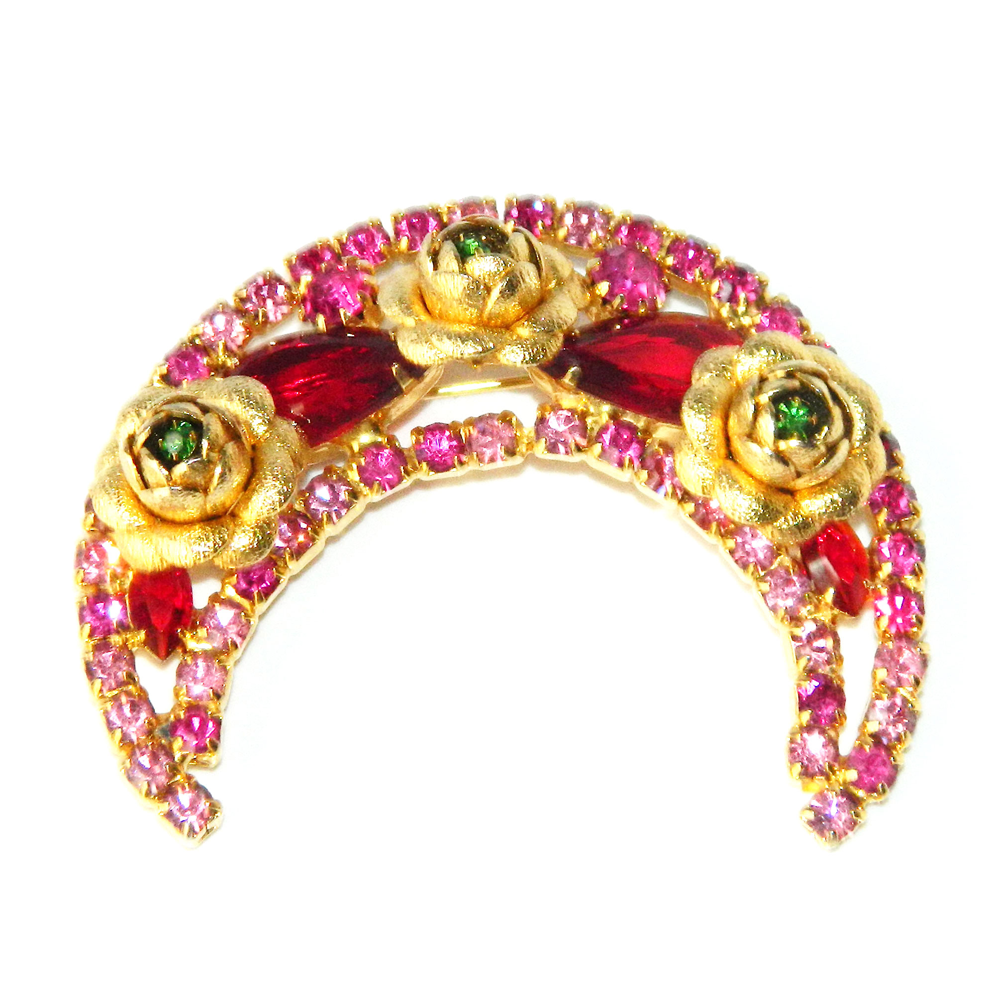 Hobé crescent rhinestone brooch