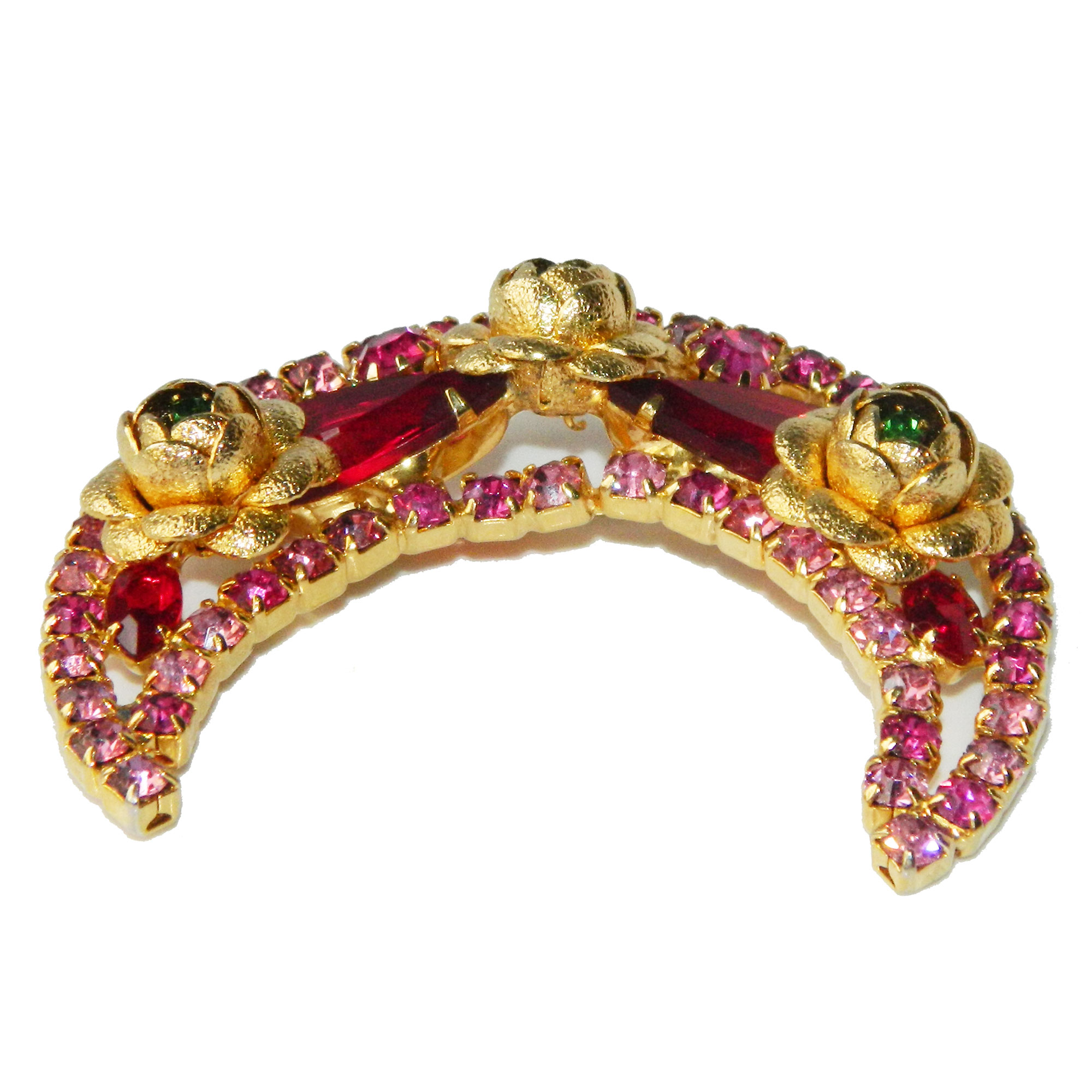 Hobé crescent rhinestone brooch