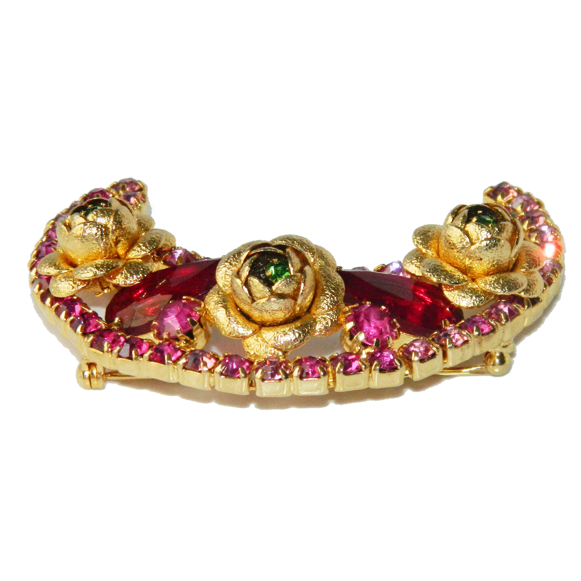 Hobé crescent rhinestone brooch