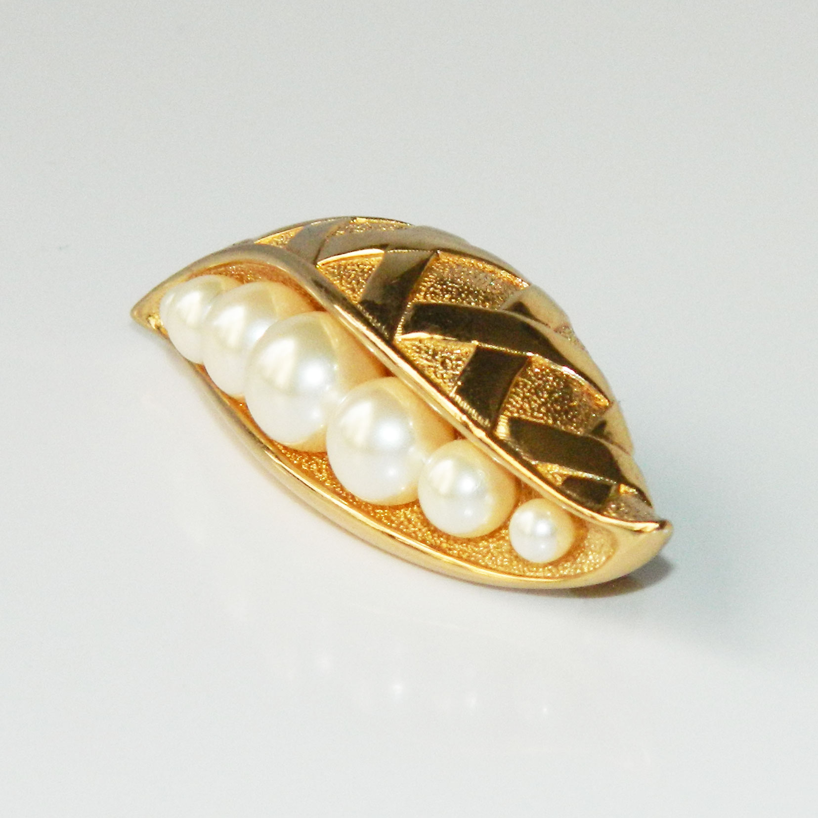 Vintage Christian Dior pea pod brooch