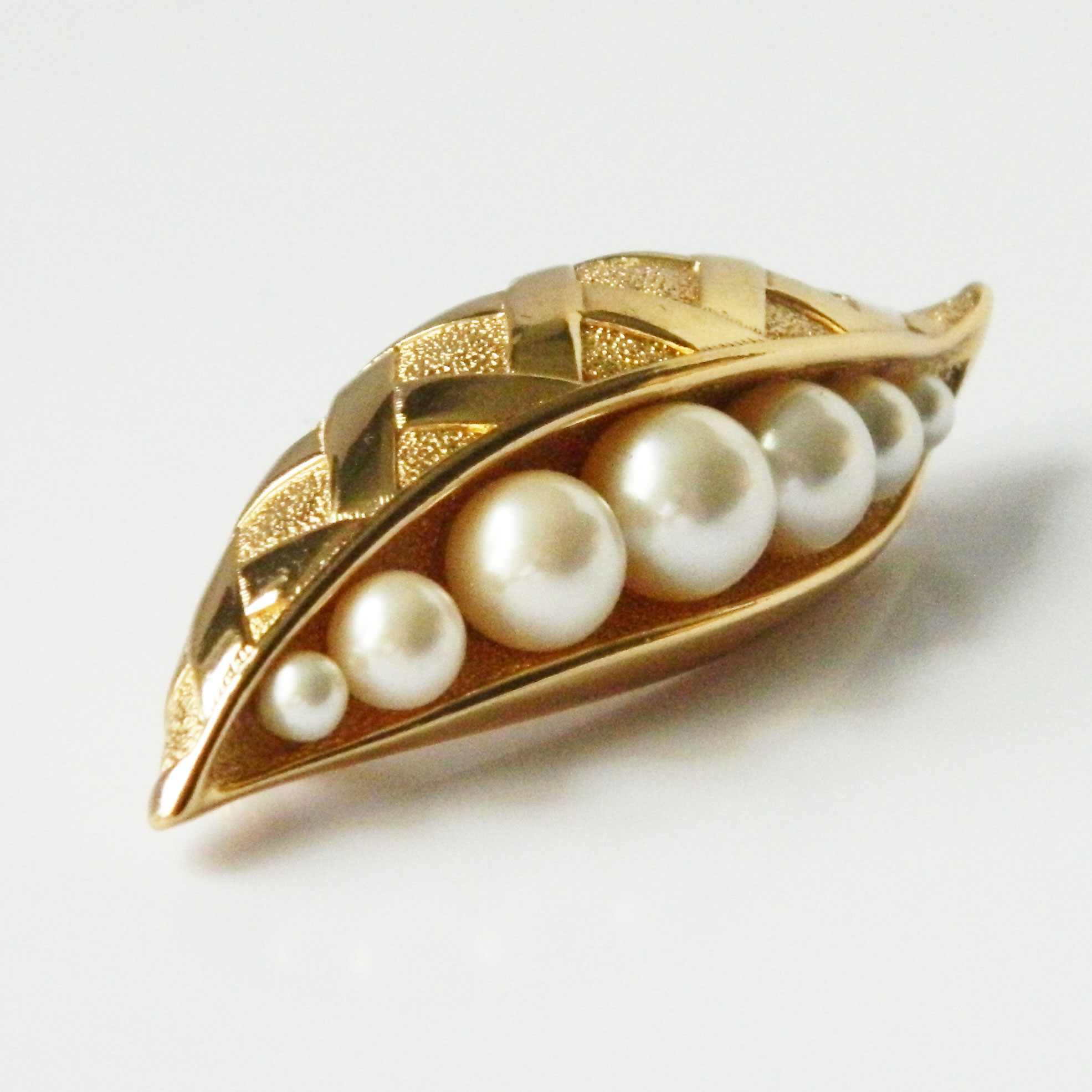 Vintage Christian Dior pea pod brooch