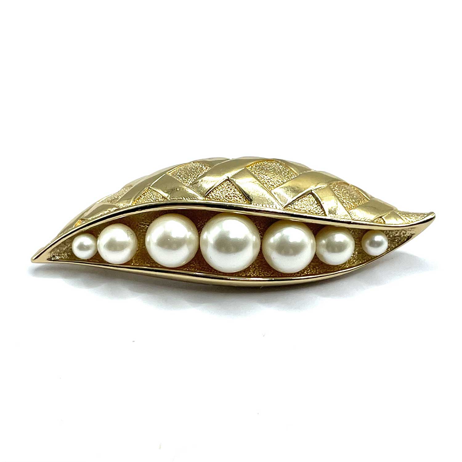 Vintage Christian Dior pea pod brooch