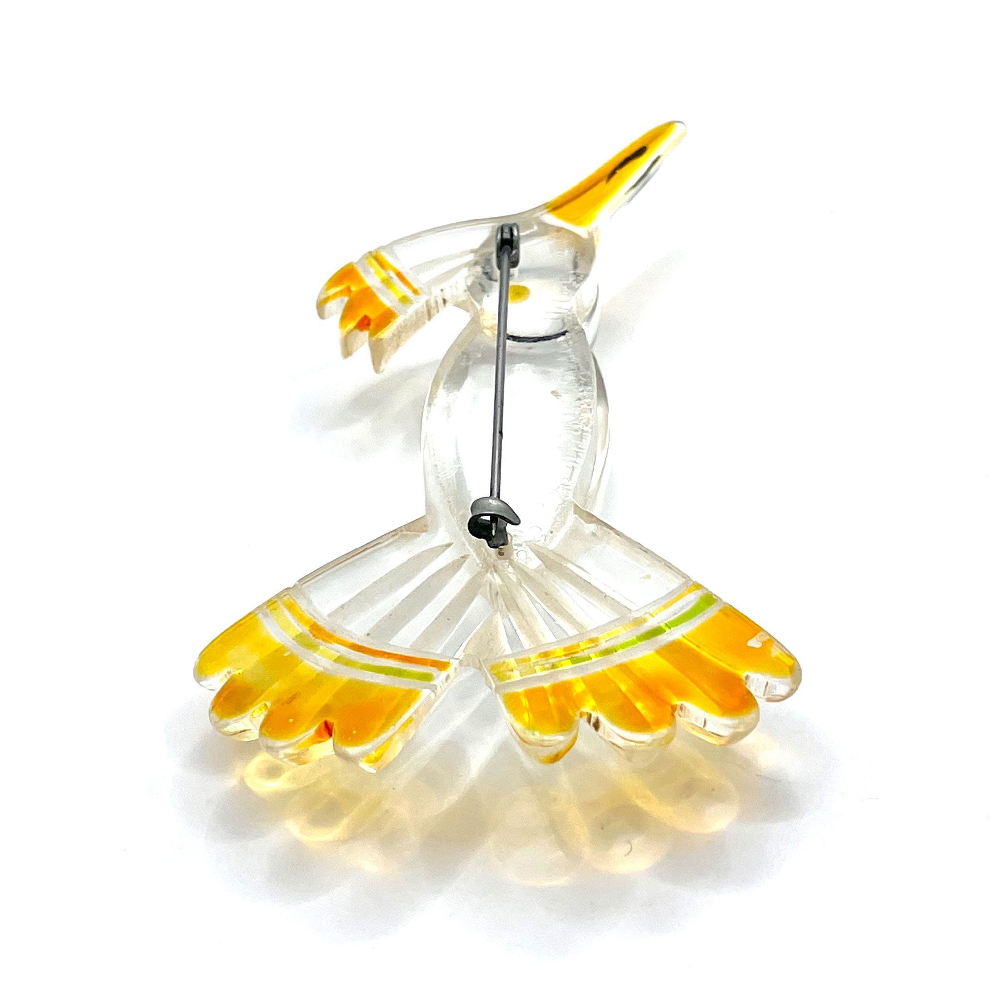 1940s lucite hummingbird brooch