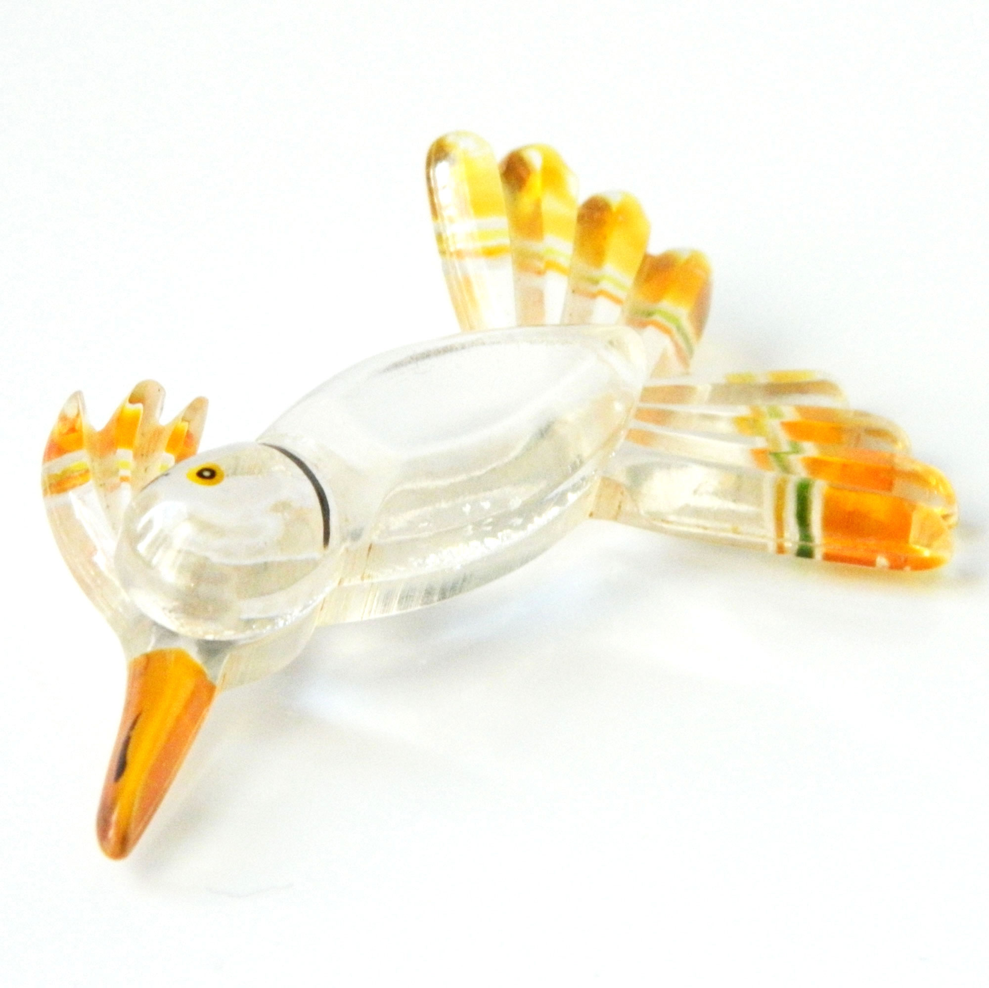 1940s lucite hummingbird brooch