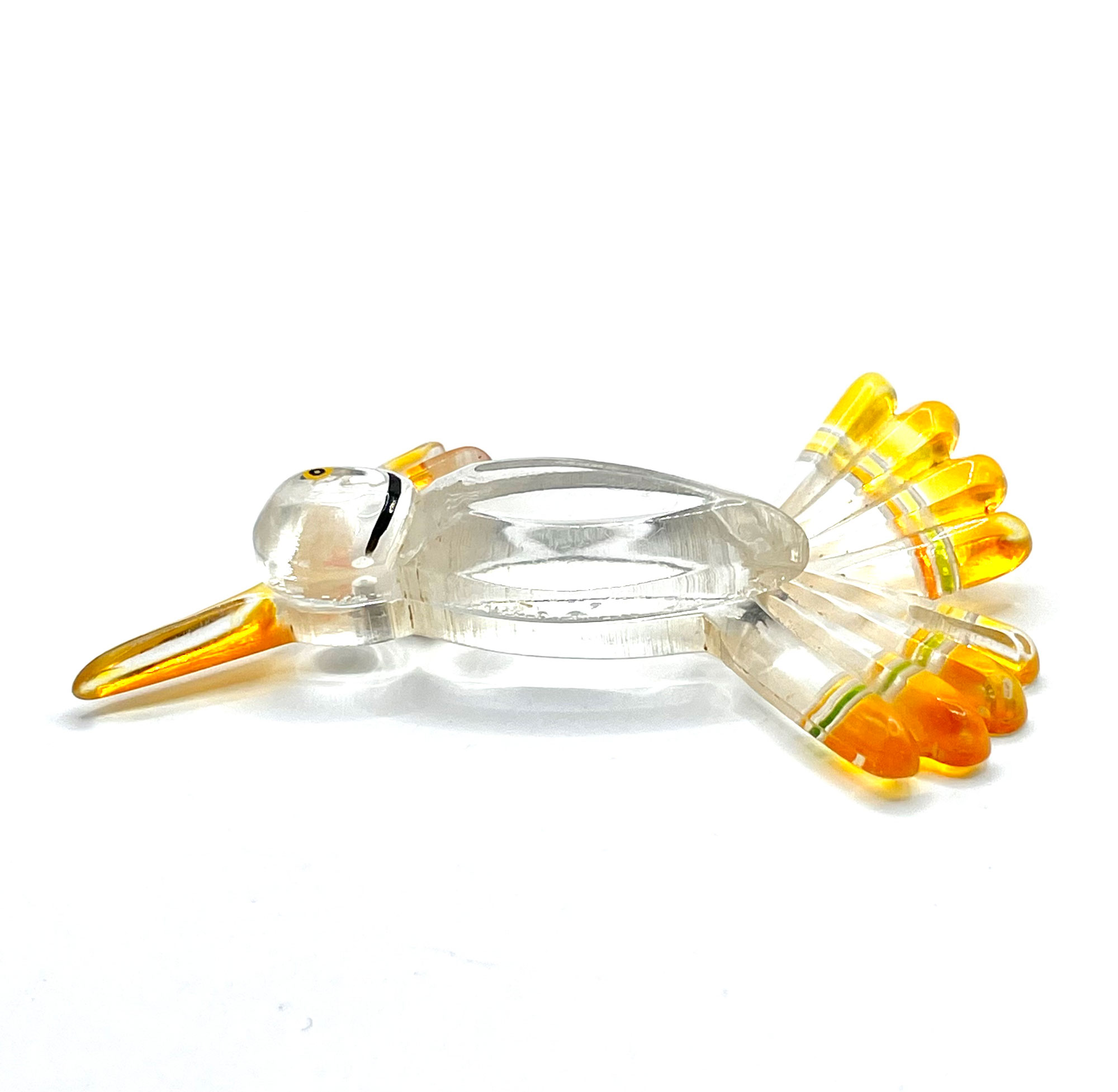 1940s lucite hummingbird brooch