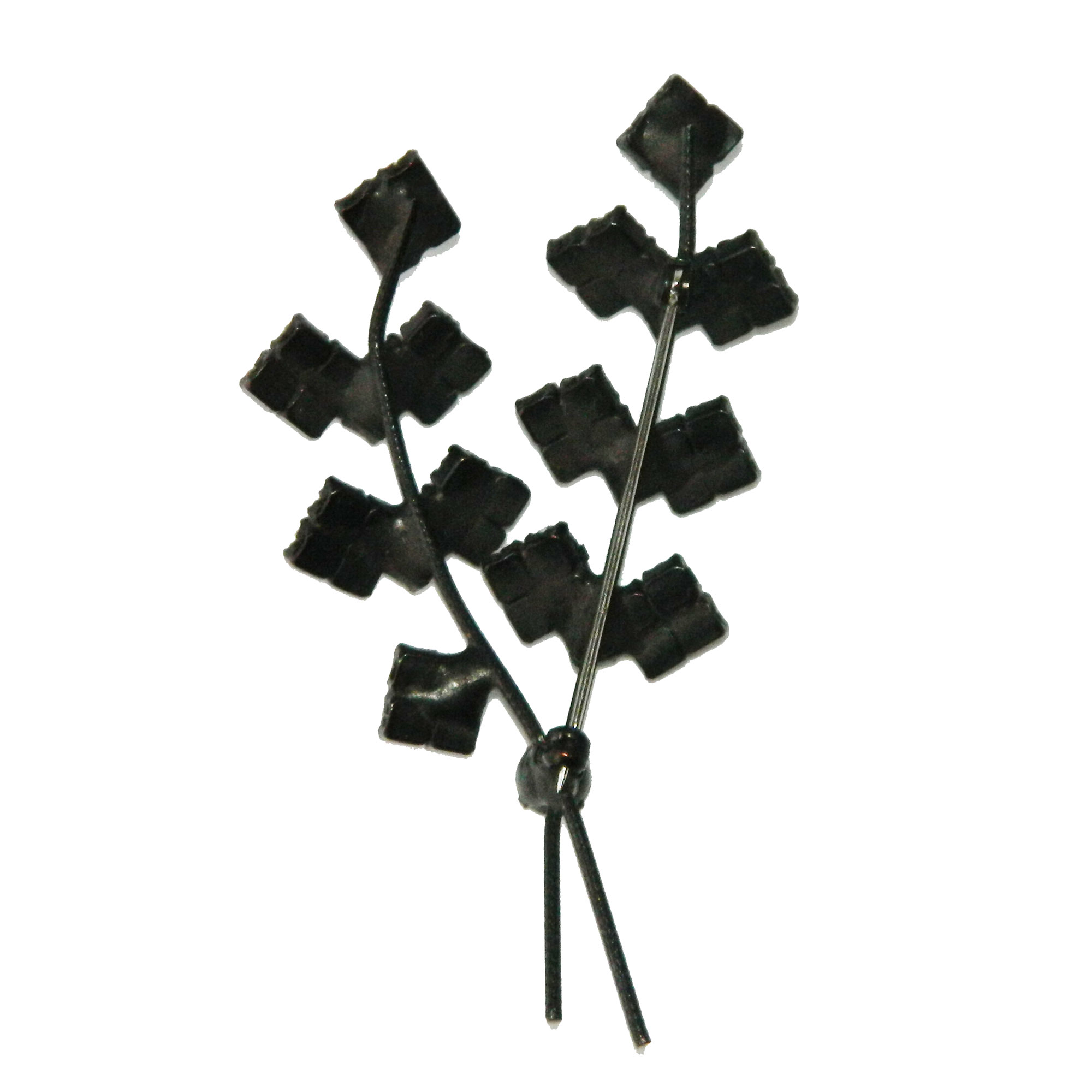 1950s black and white flower brooch