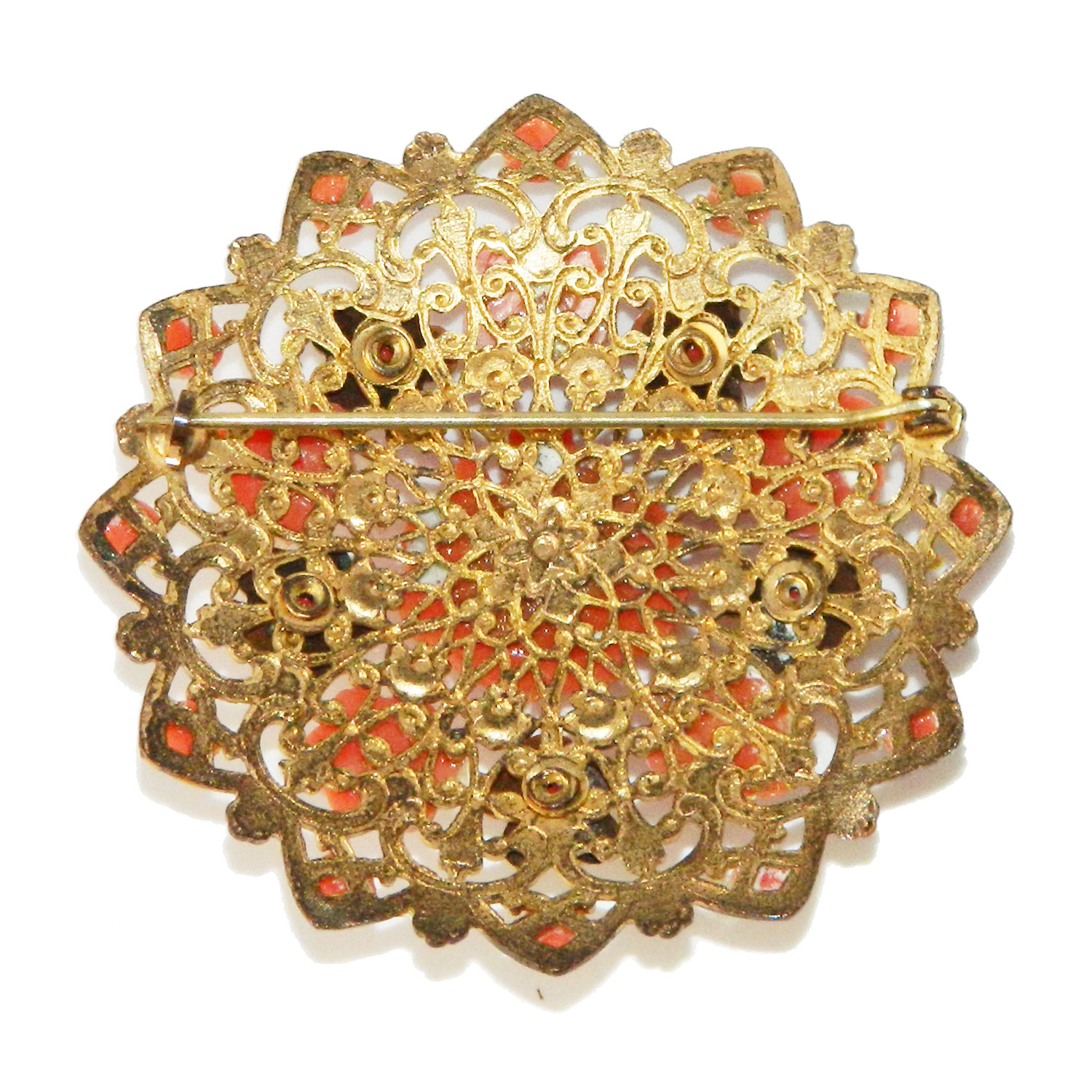 1930s celluloid floral brooch