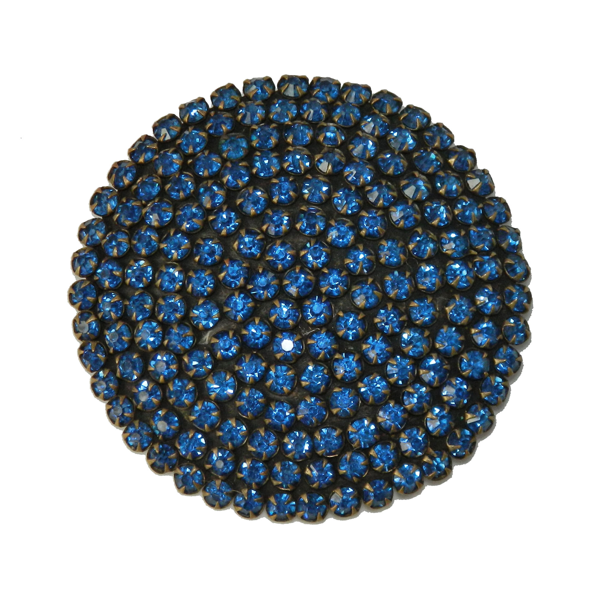 Blue rhinestone brooch