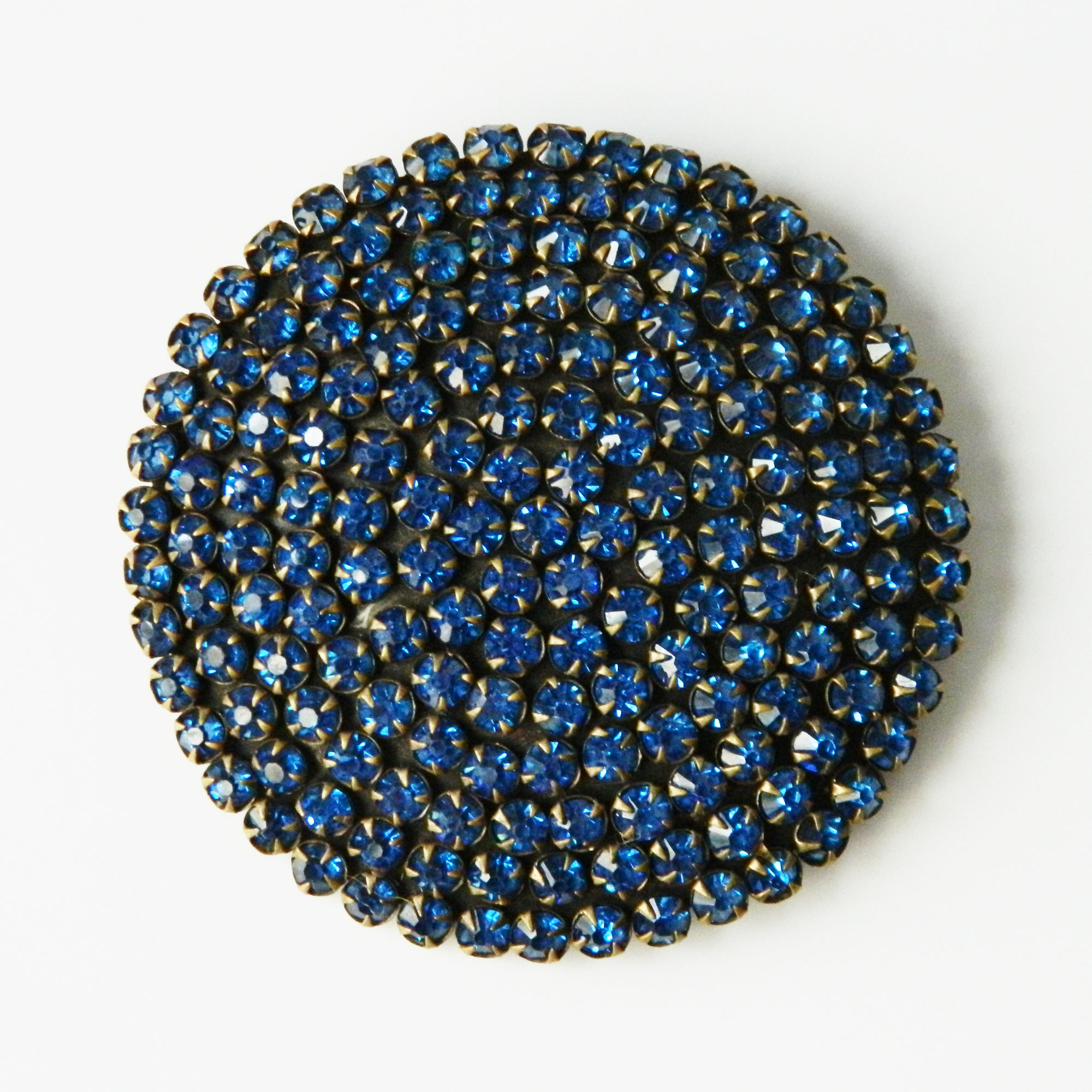 Blue rhinestone brooch
