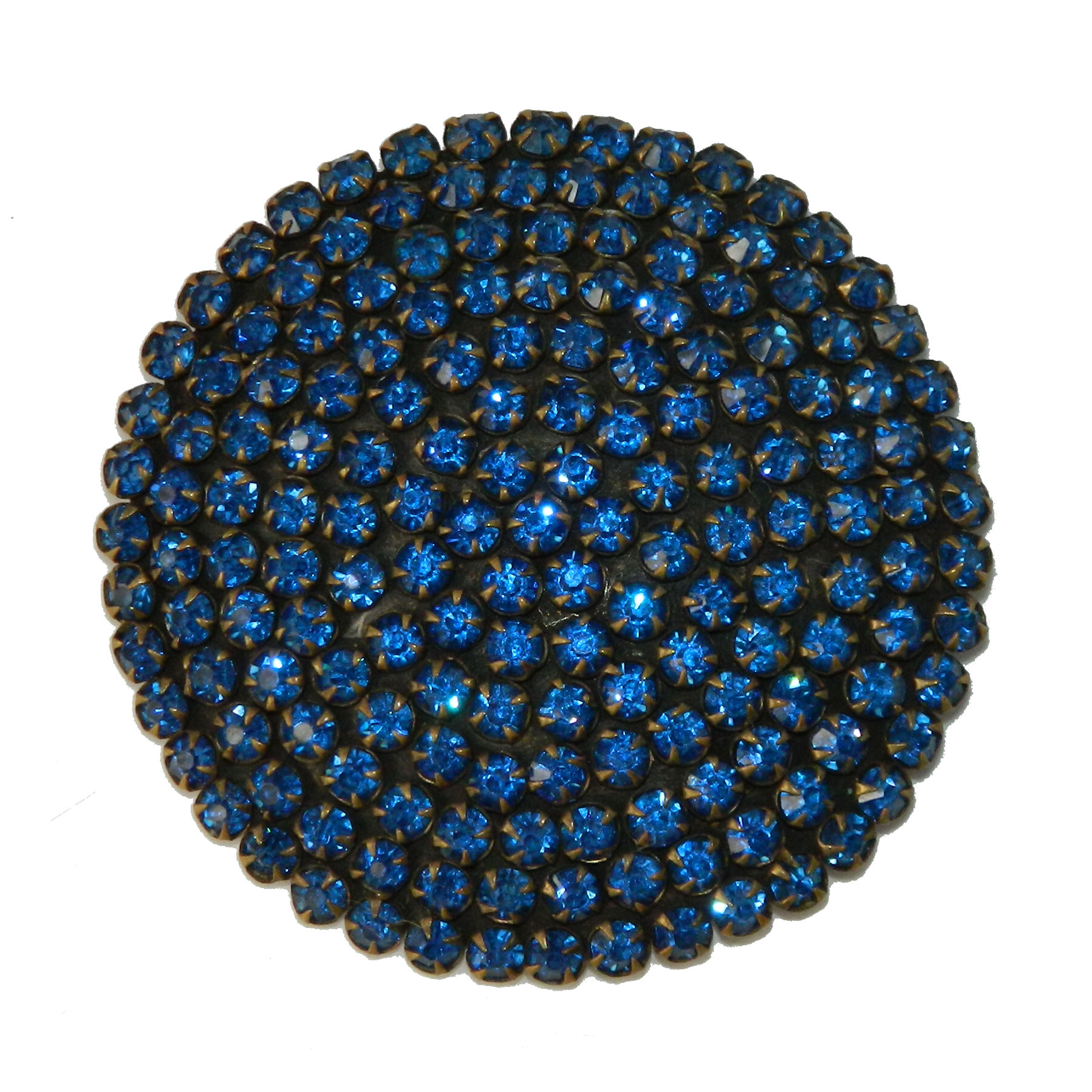 Blue rhinestone brooch