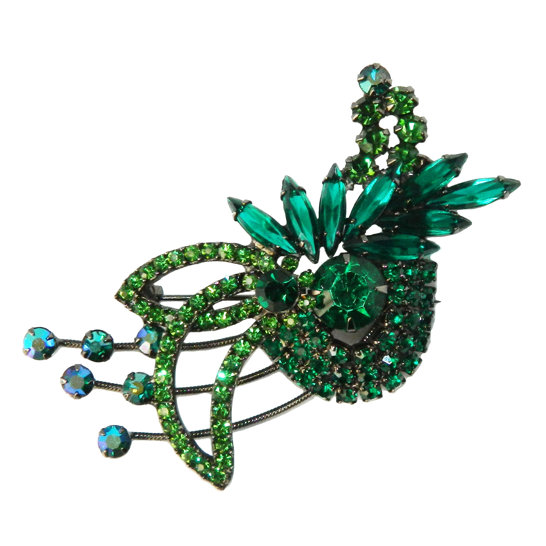 1960s Juliana rhinestone flower brooch