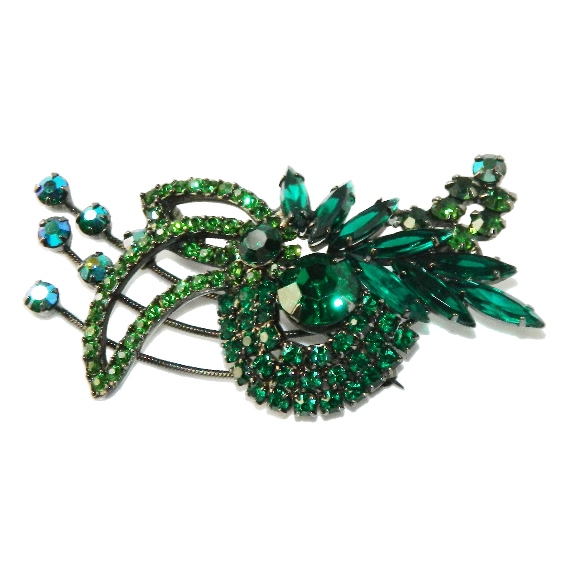1960s Juliana rhinestone flower brooch