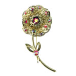 rhinestone flower brooch