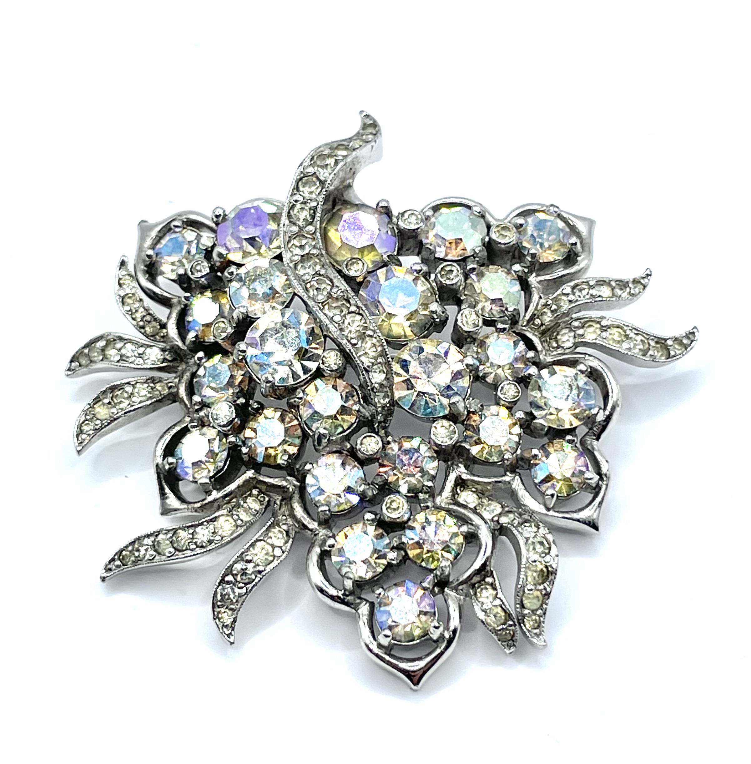 1950s Jomaz rhinestone brooch