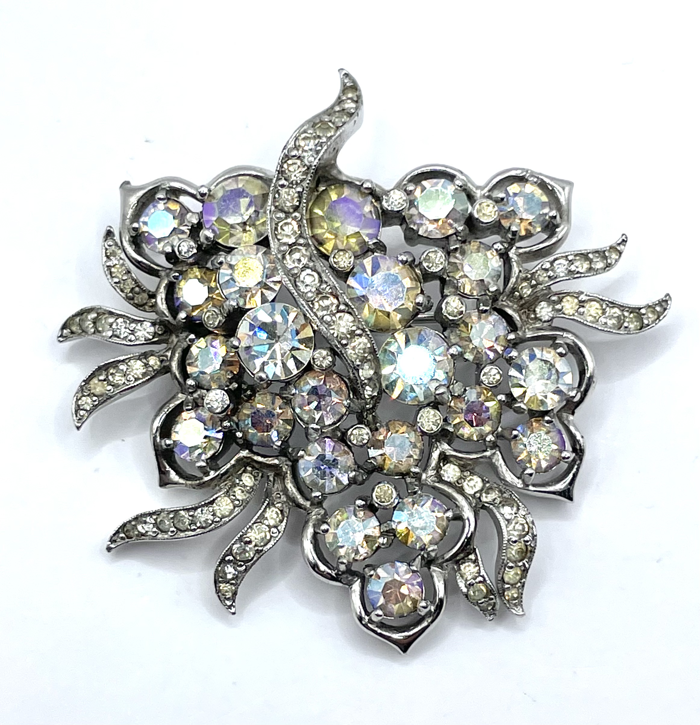 1950s Jomaz rhinestone brooch