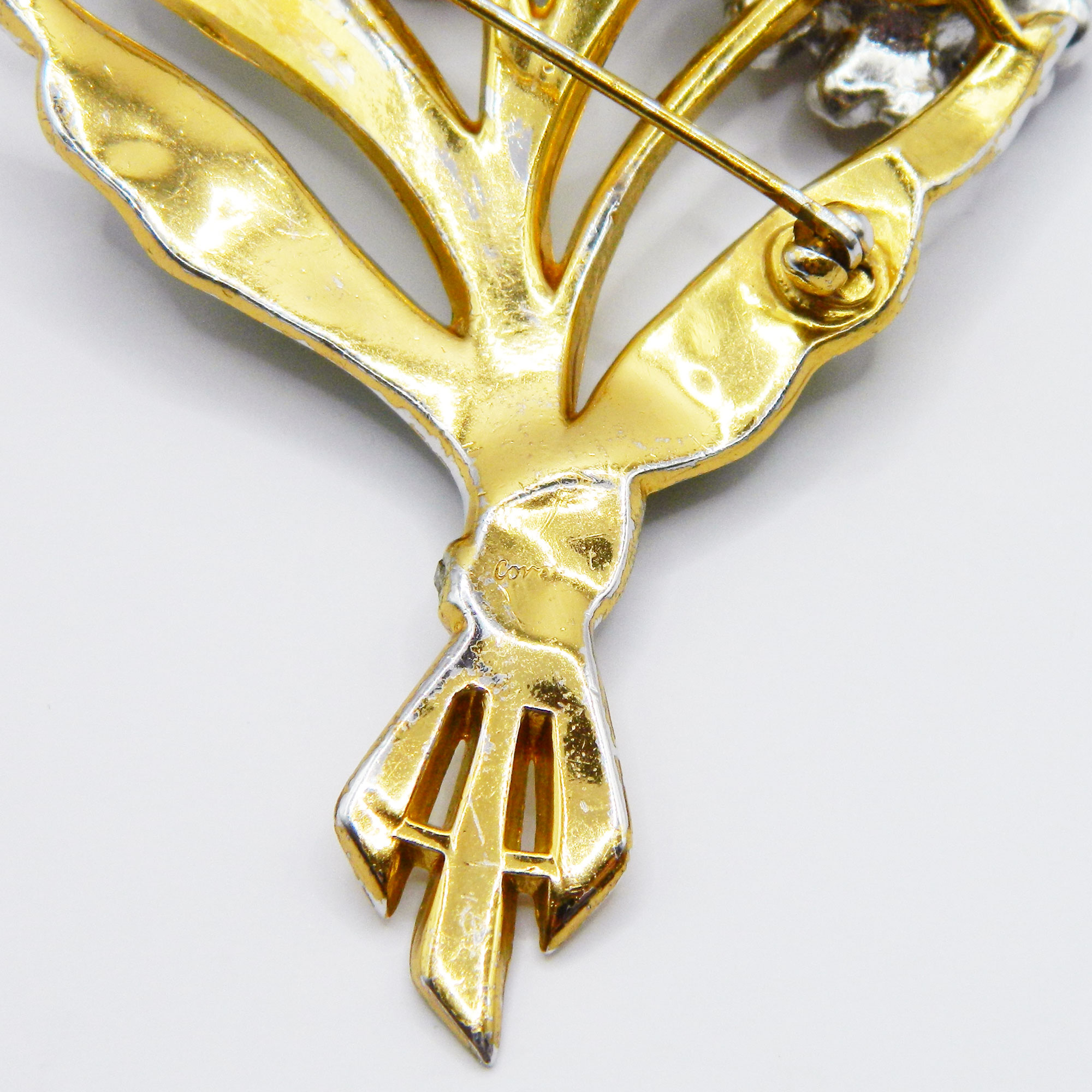 1940s Coro rhinestone brooch