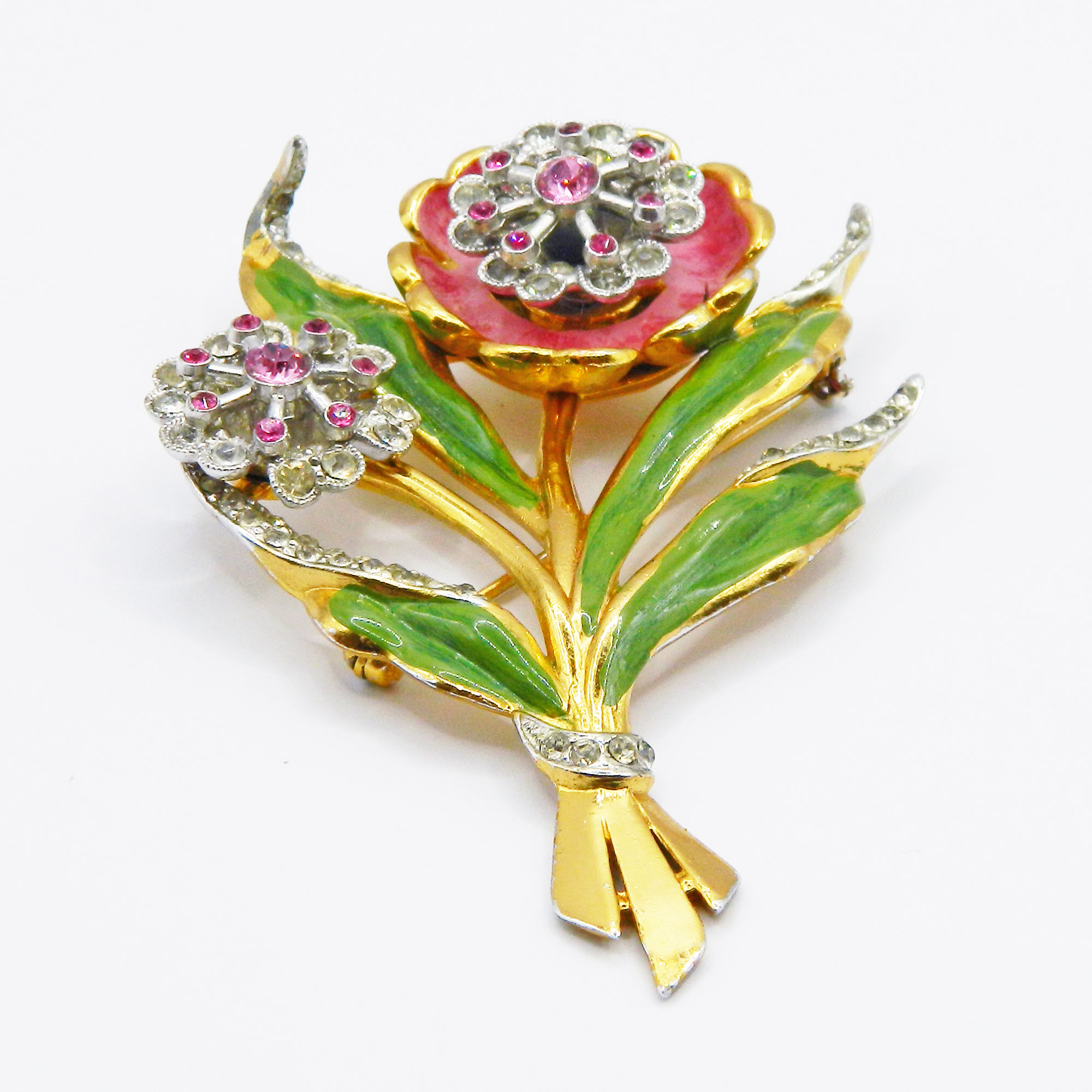 1940s Coro flower brooch